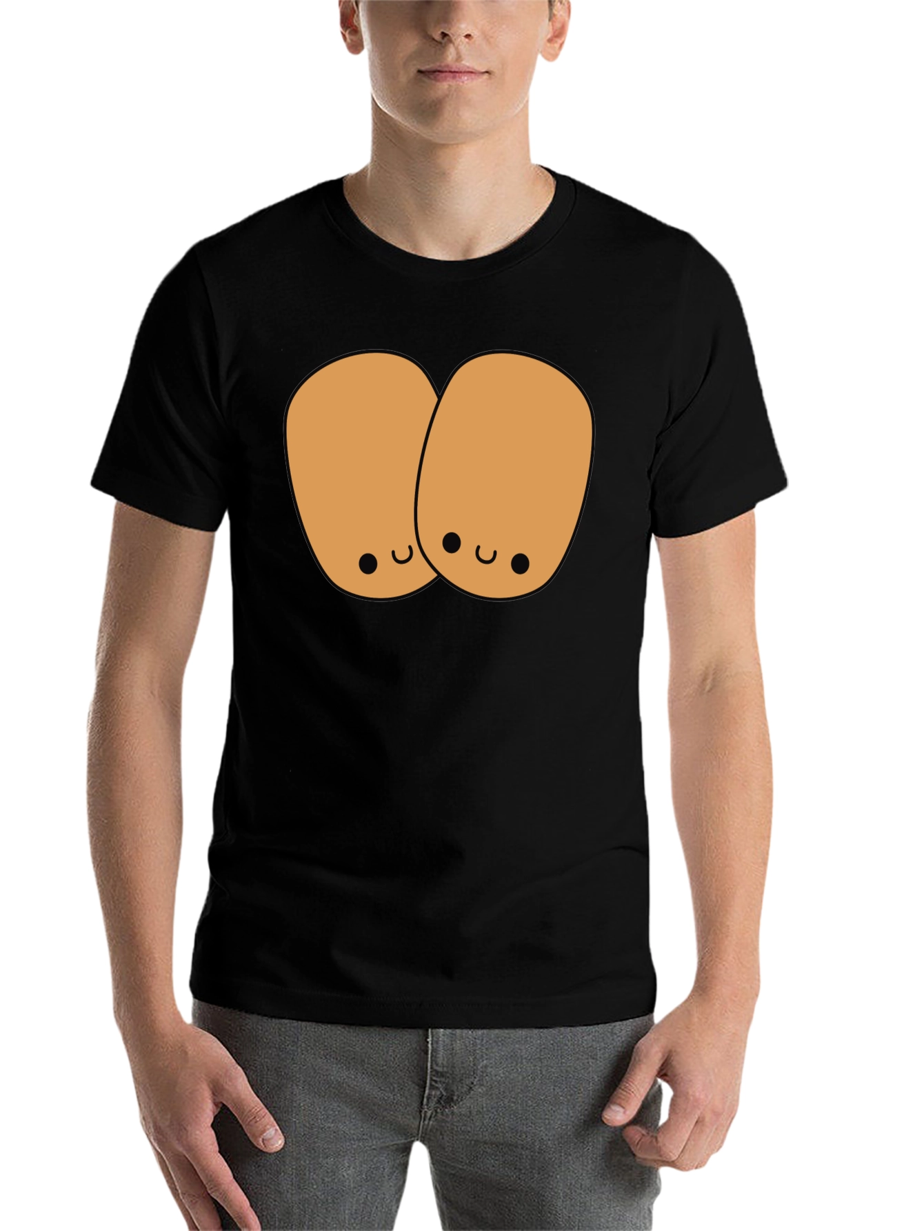 Black Cute Potato Duo Black T-Shirt view 7