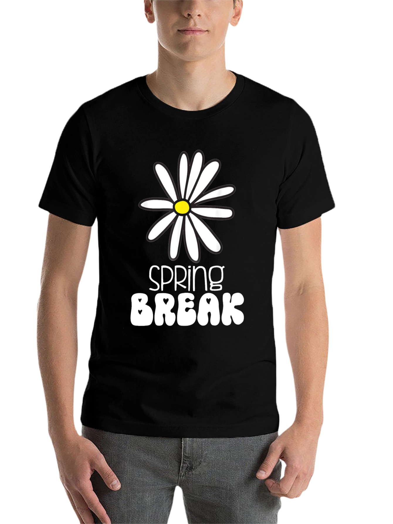 Black Spring Break Daisy Graphic Tee - Unisex view 7