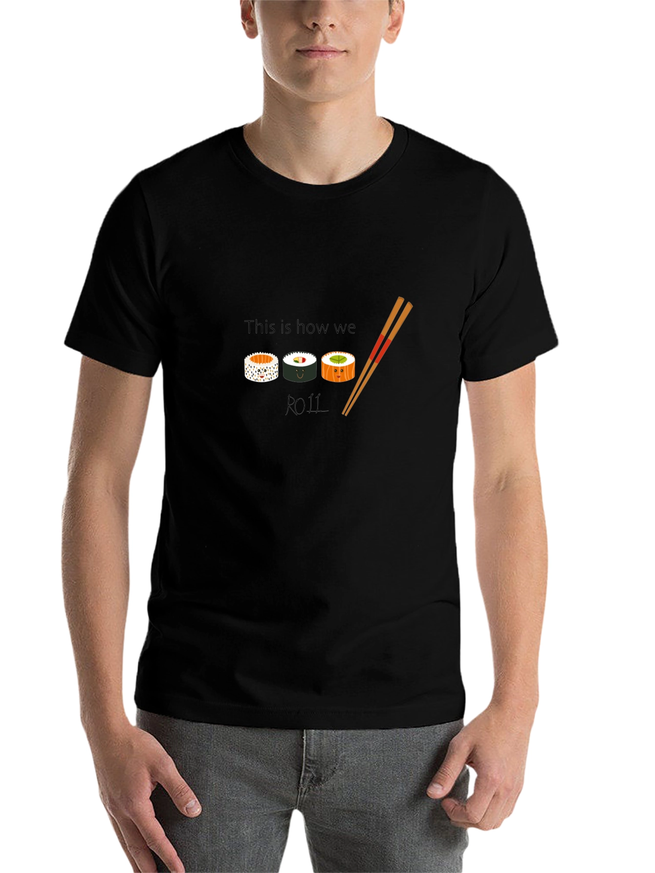 Black Sushi Roll T-Shirt - This Is How We Roll view 7