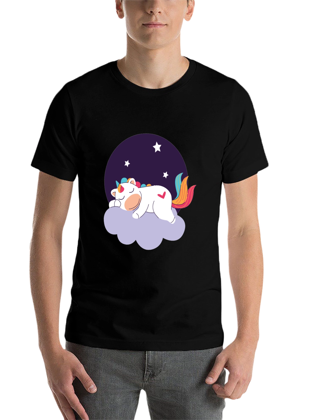 Black Unicorn Dreams Black T-Shirt view 7