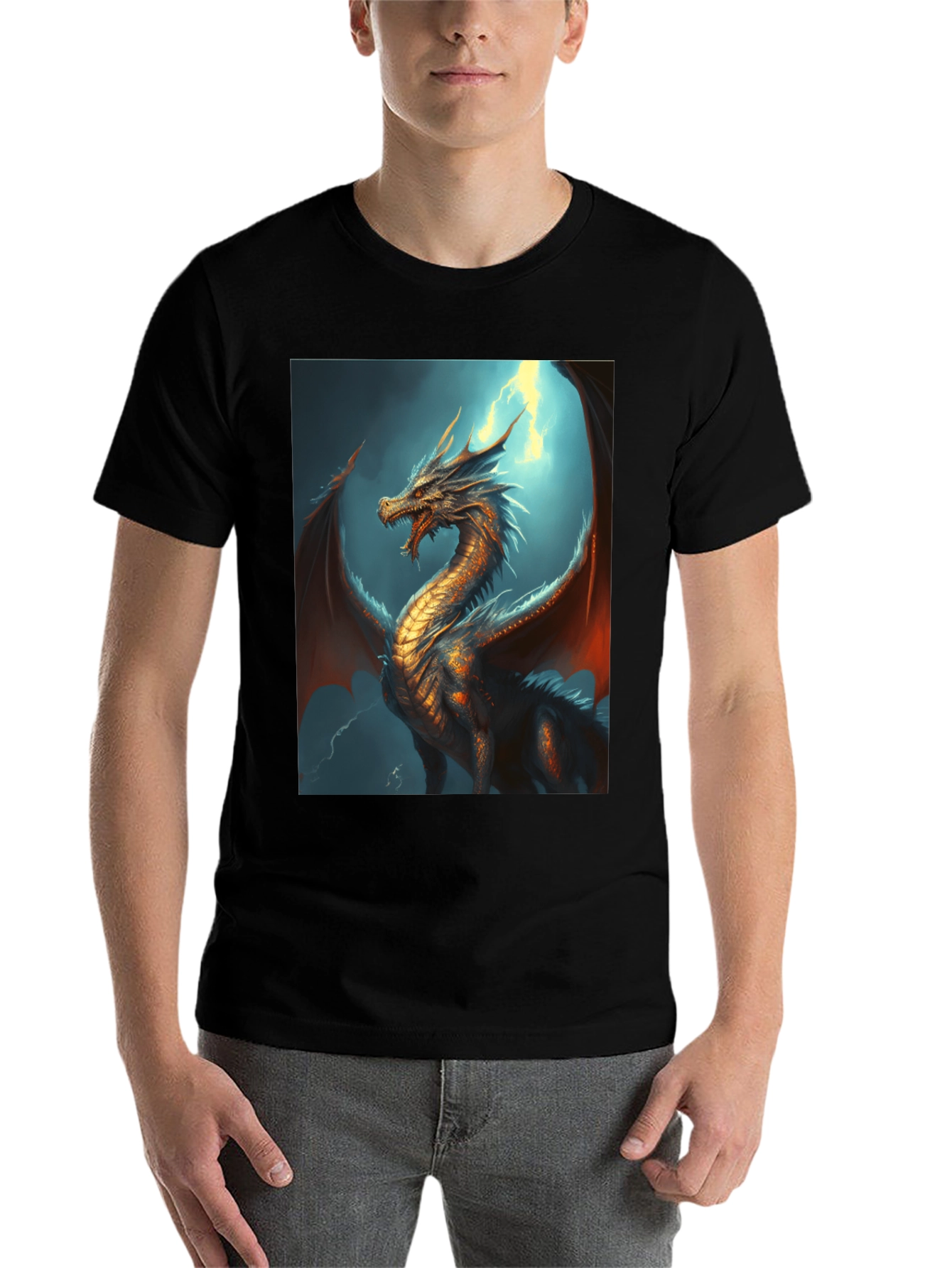Black Dragon Graphic Tee - Fantasy Style view 7