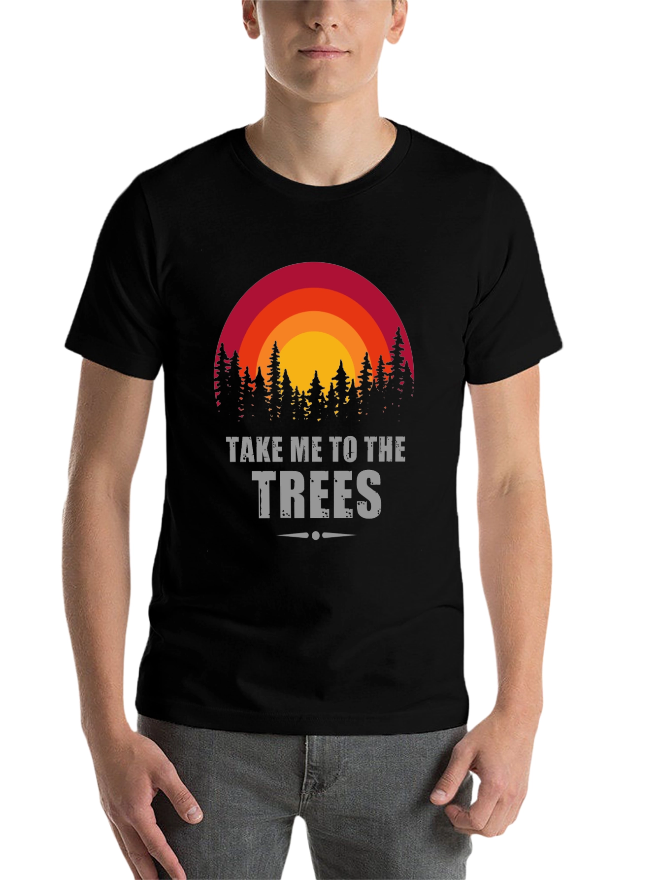Black Take Me To The Trees Graphic Tee view 7