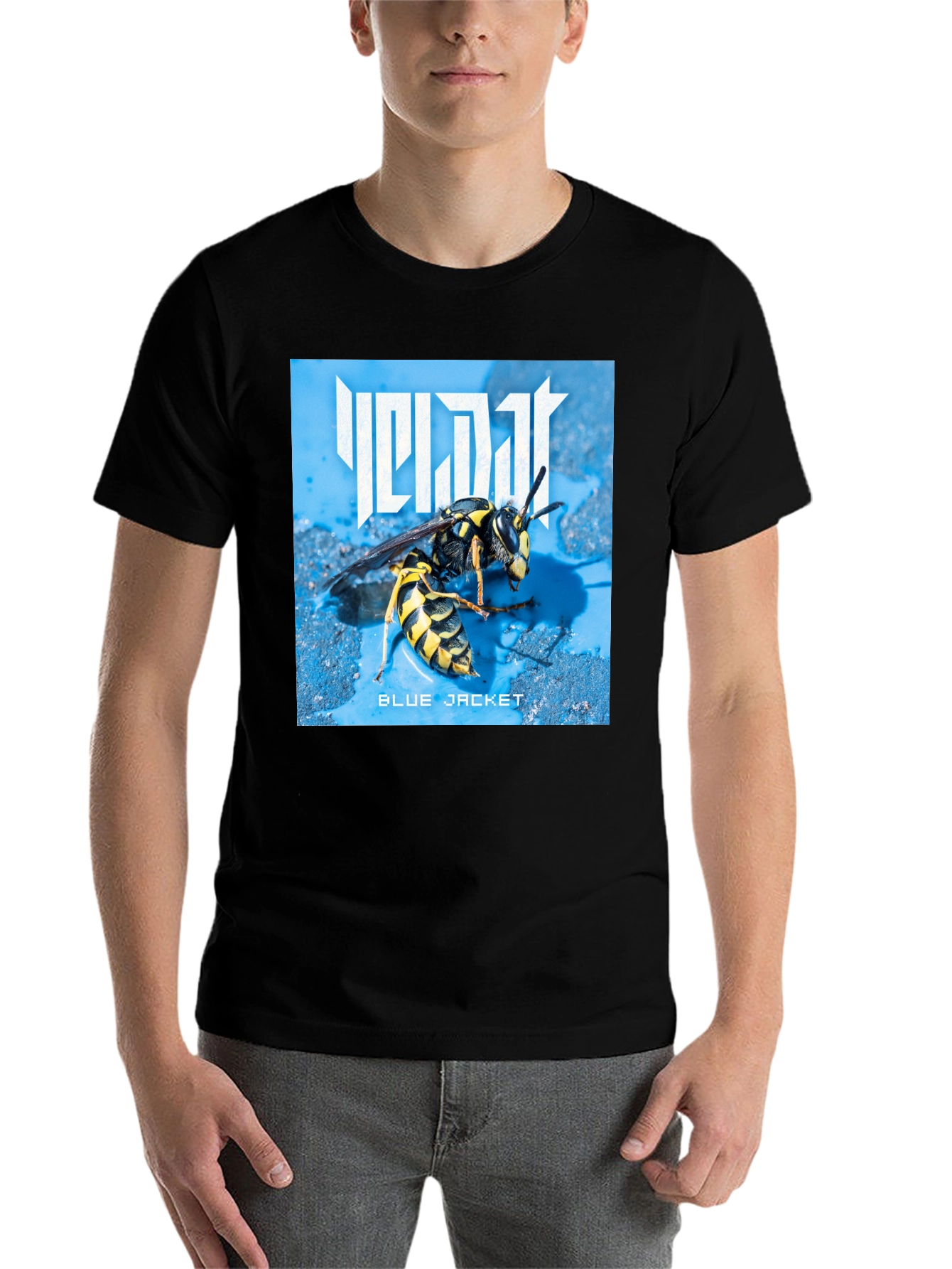 Black Blue Jacket Wasp Graphic T-Shirt view 7