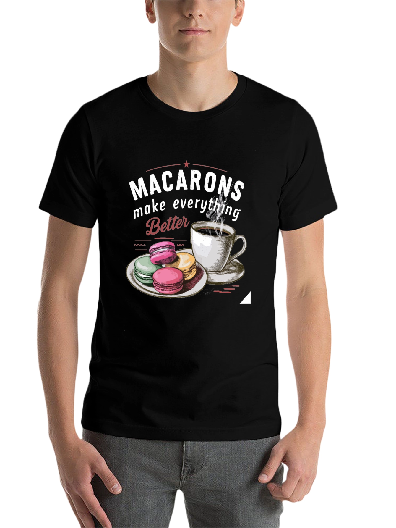 Black Macarons & Coffee Graphic Tee view 7