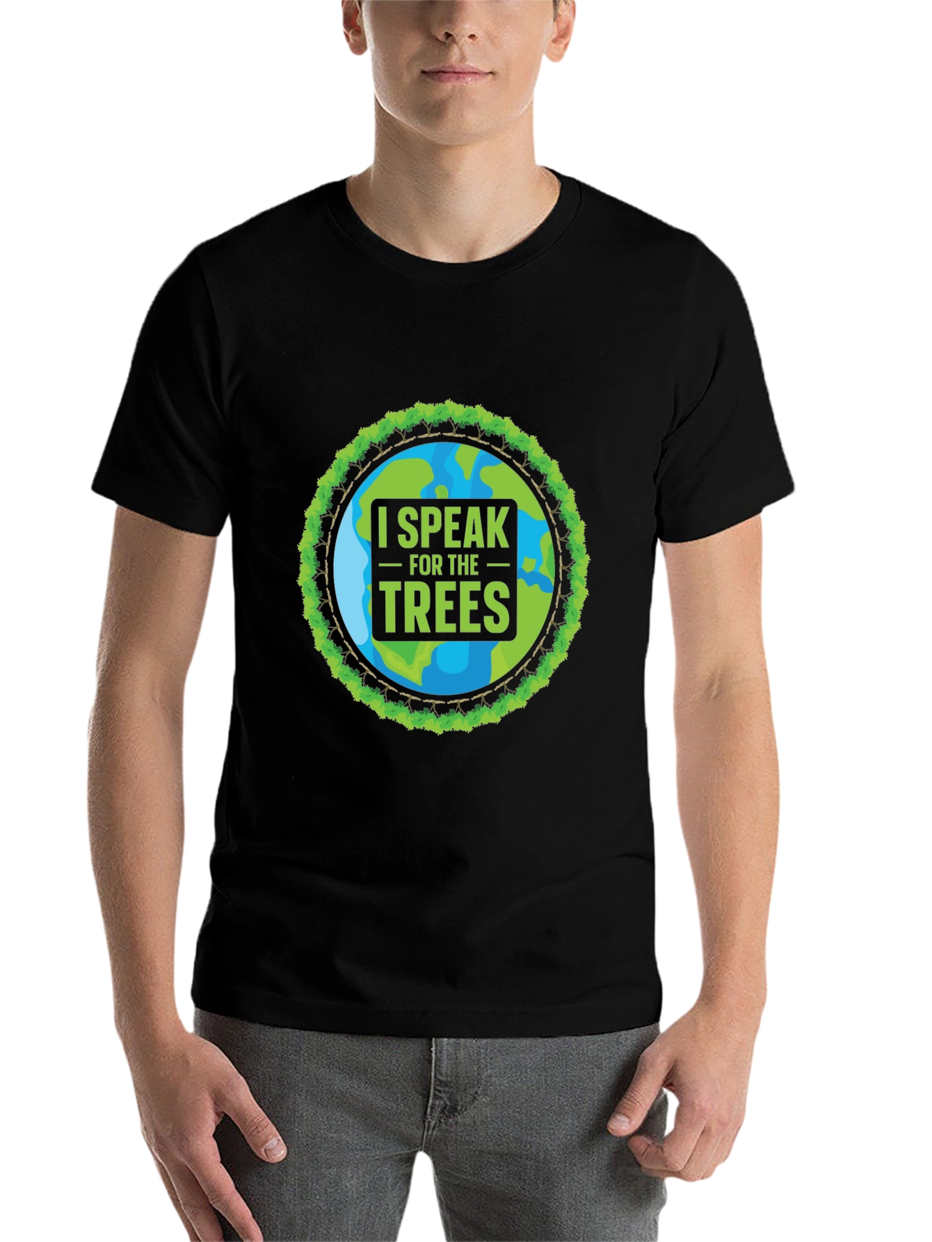 Black I Speak for the Trees Graphic T-Shirt view 7