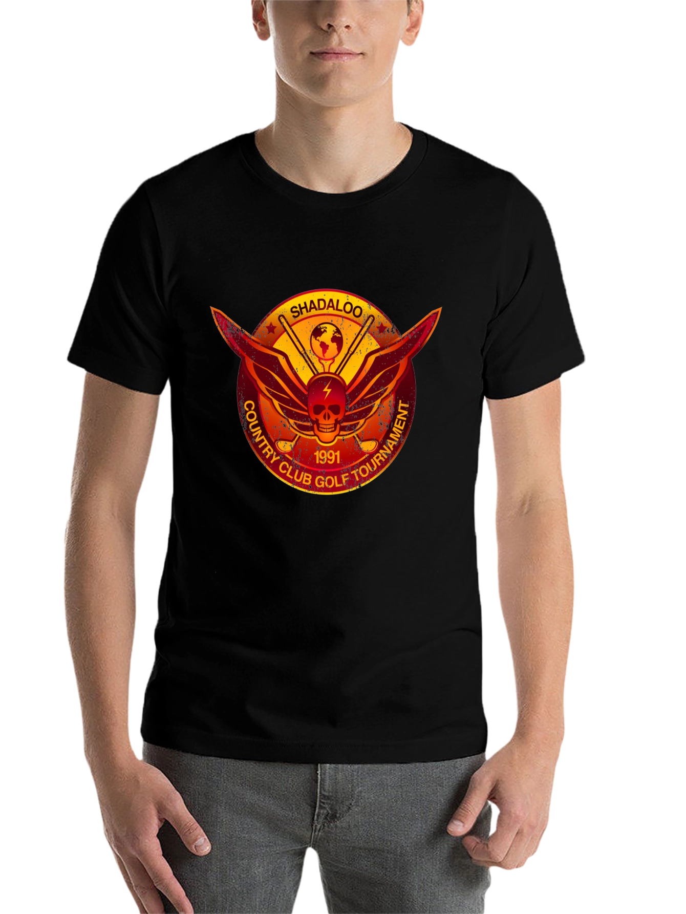 Black Shadaloo Country Club Golf Tournament T-Shirt view 7
