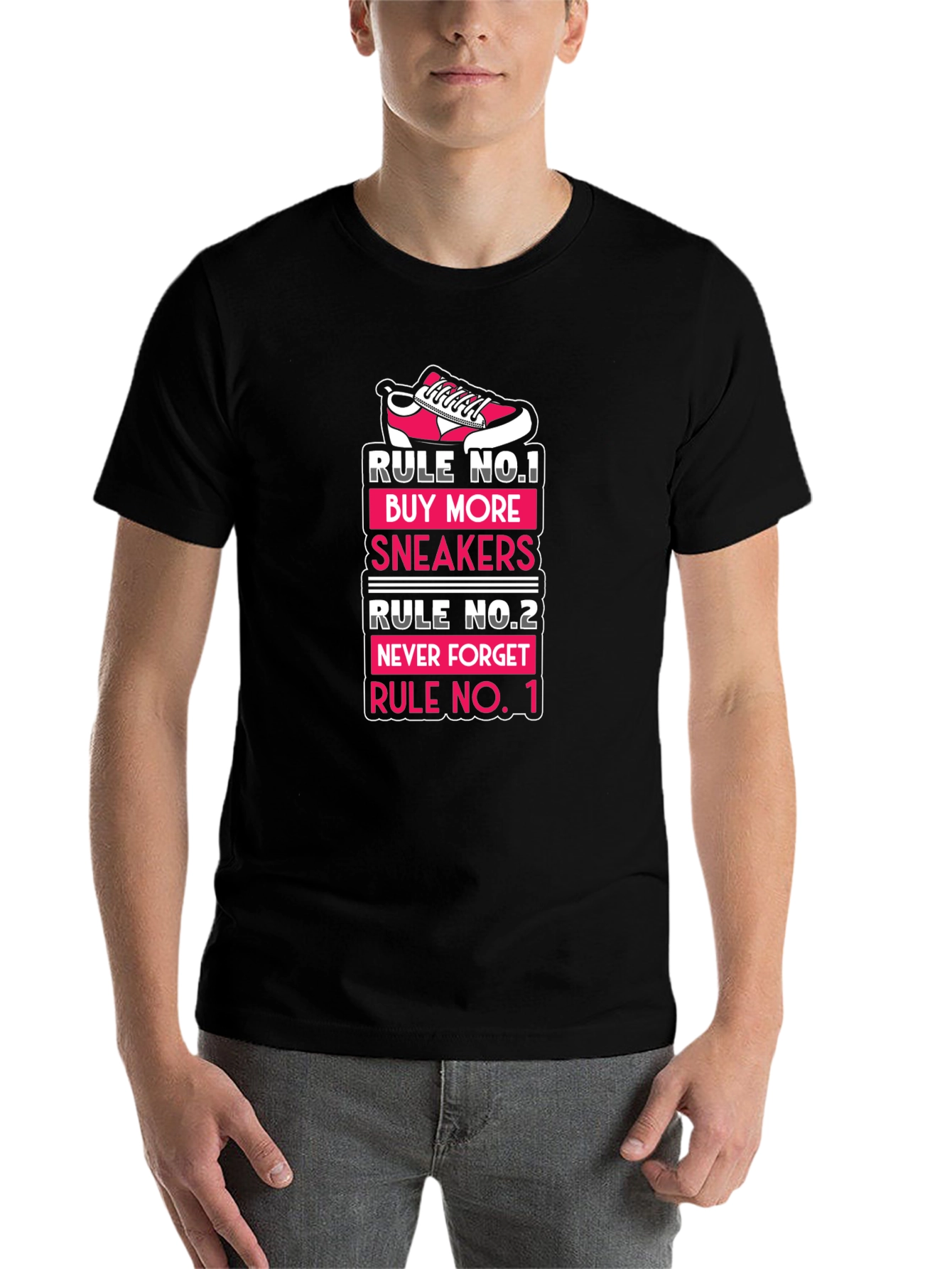 Black Sneaker Lover T-Shirt - Rule No. 1 view 7