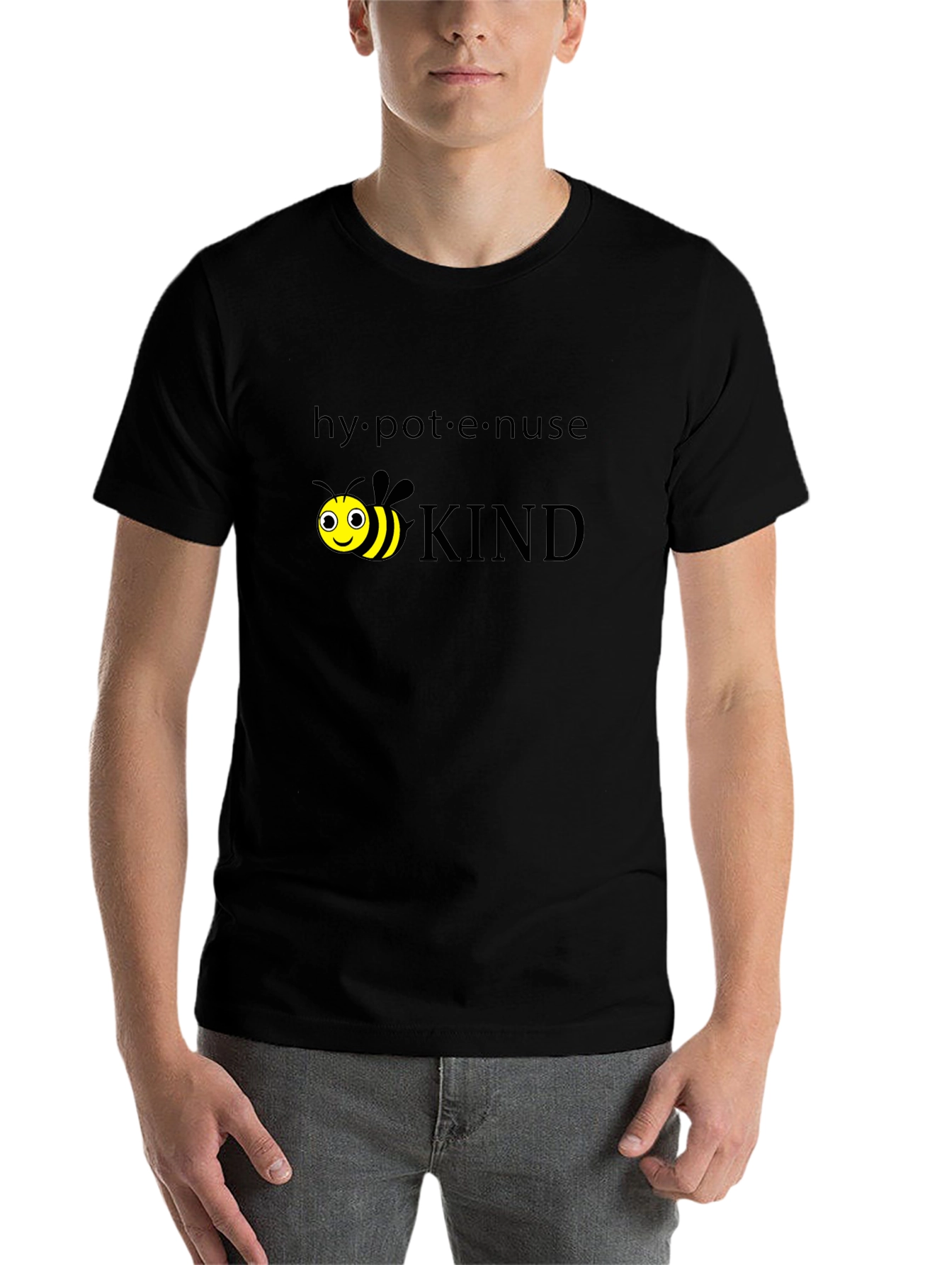 Black Bee Kind T-Shirt - Funny Math Pun view 7