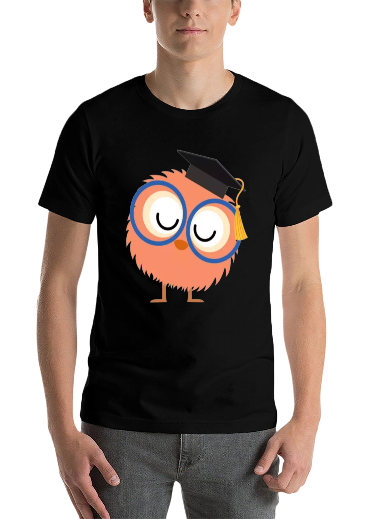 Black Cute Graduate Owl T-Shirt view 7