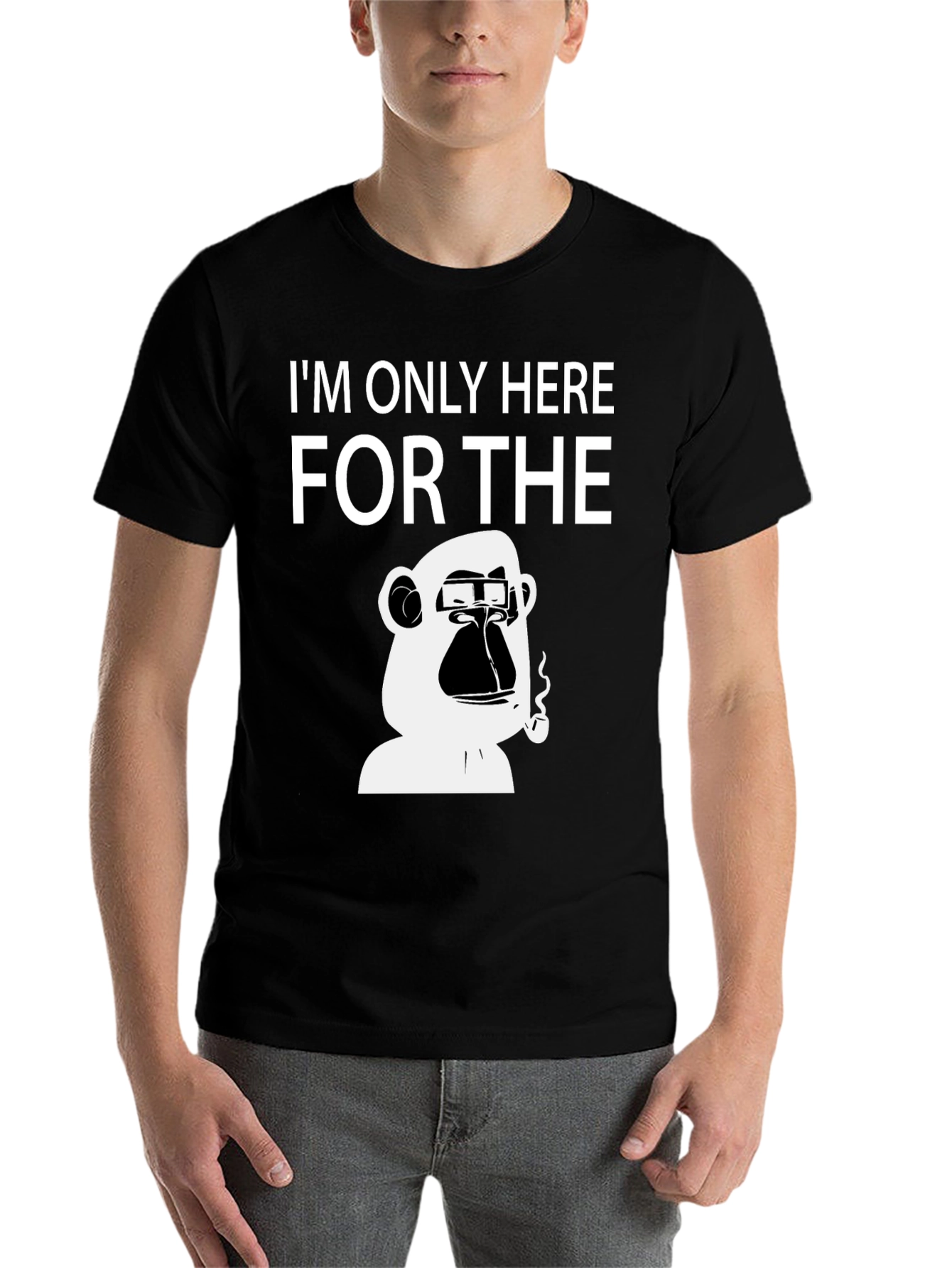 Black I'm Only Here for the Ape T-Shirt view 7