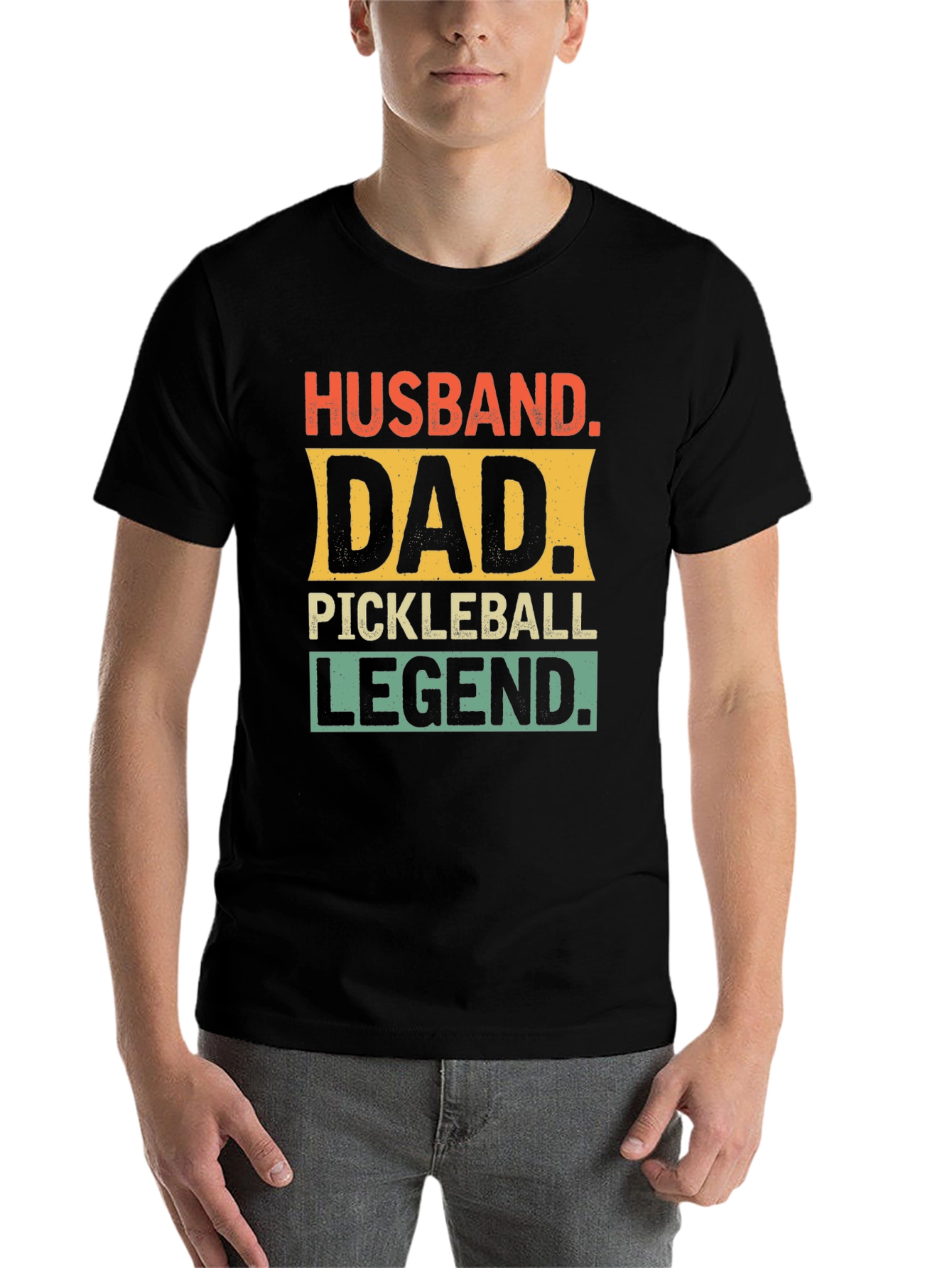 Black Husband Dad Pickleball Legend Graphic Tee view 7