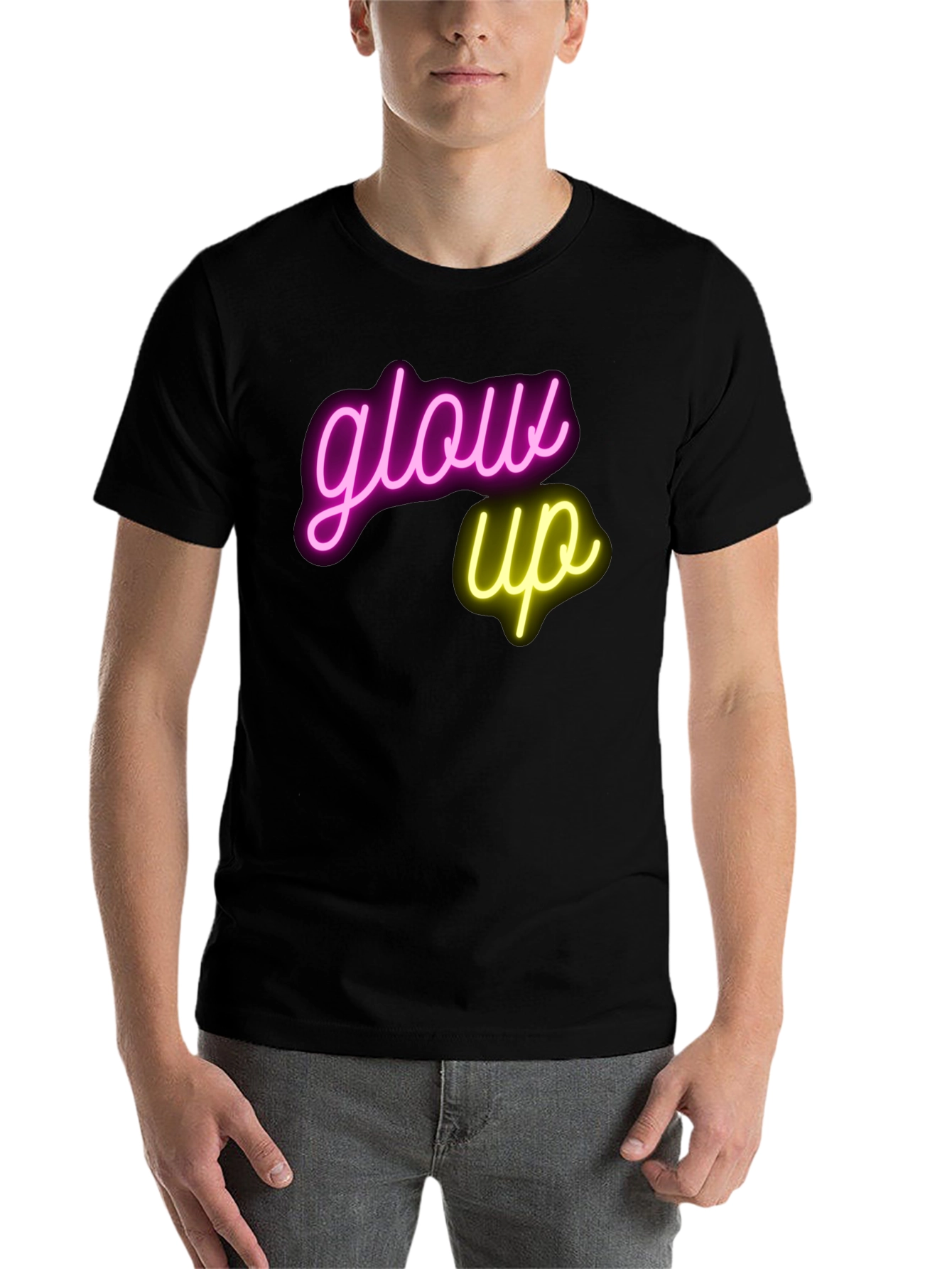 Black Glow Up Graphic T-Shirt - Neon Design view 7