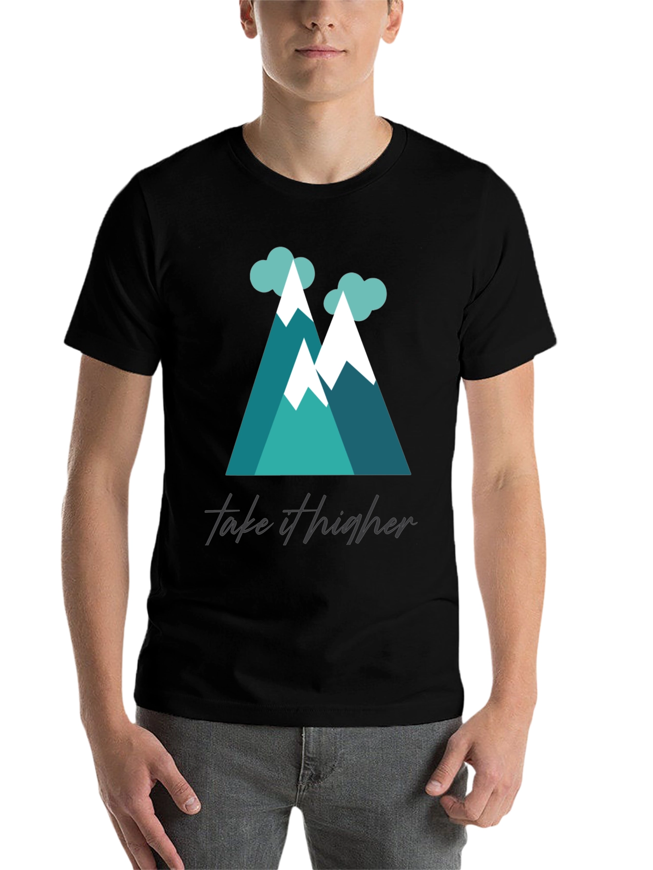 Black Take It Higher Mountain Tee - Black Graphic T-Shirt view 7