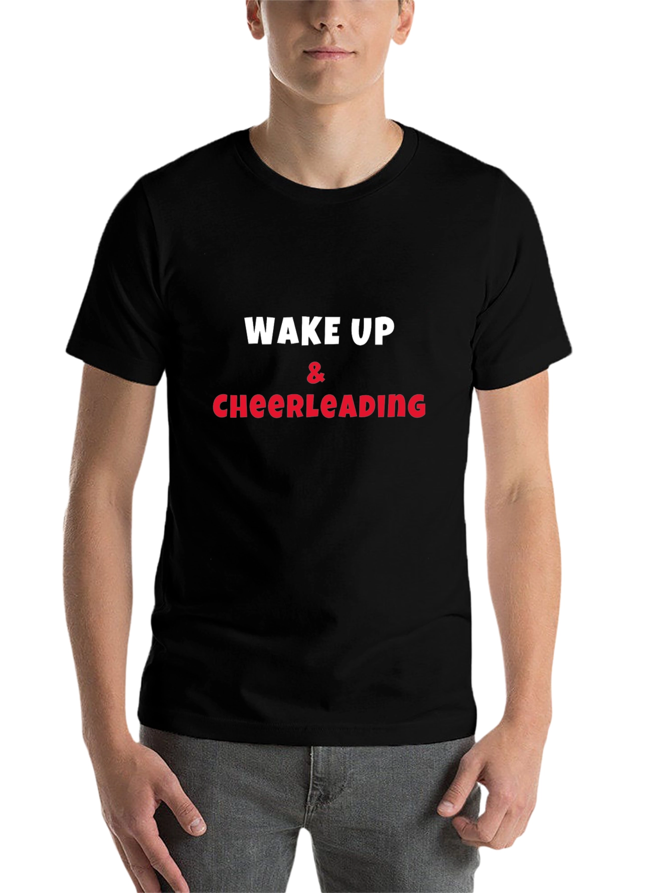 Black Wake Up Cheerleading Graphic Tee view 7
