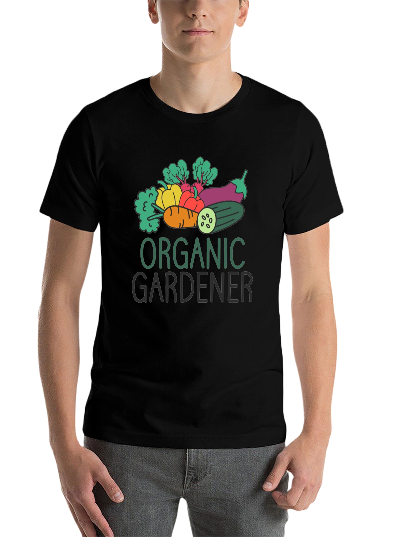 Black Organic Gardener Graphic Tee - Black Cotton T-Shirt view 7