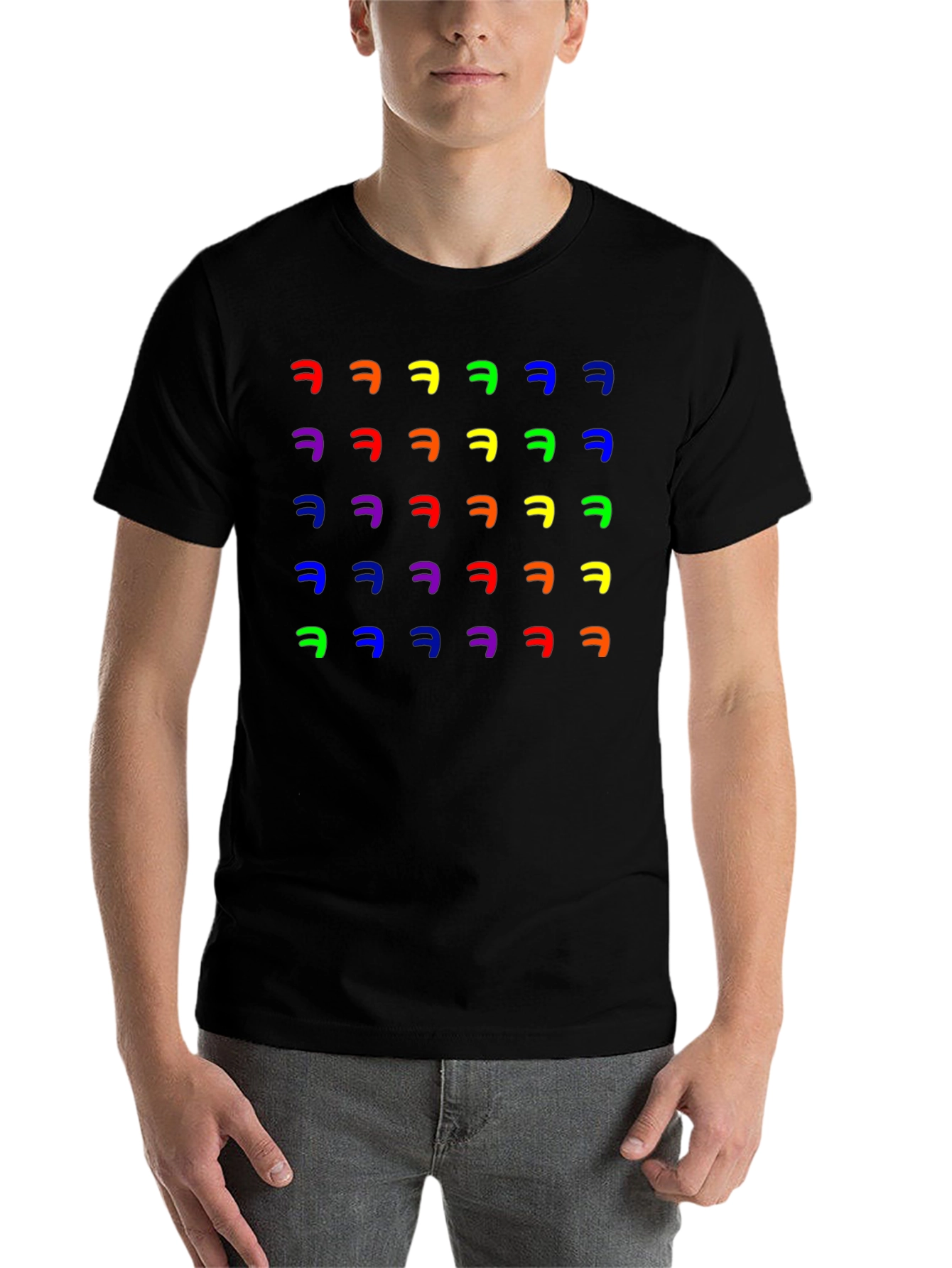 Black Rainbow HAHA T-Shirt - Funny Colorful Graphic Tee view 7