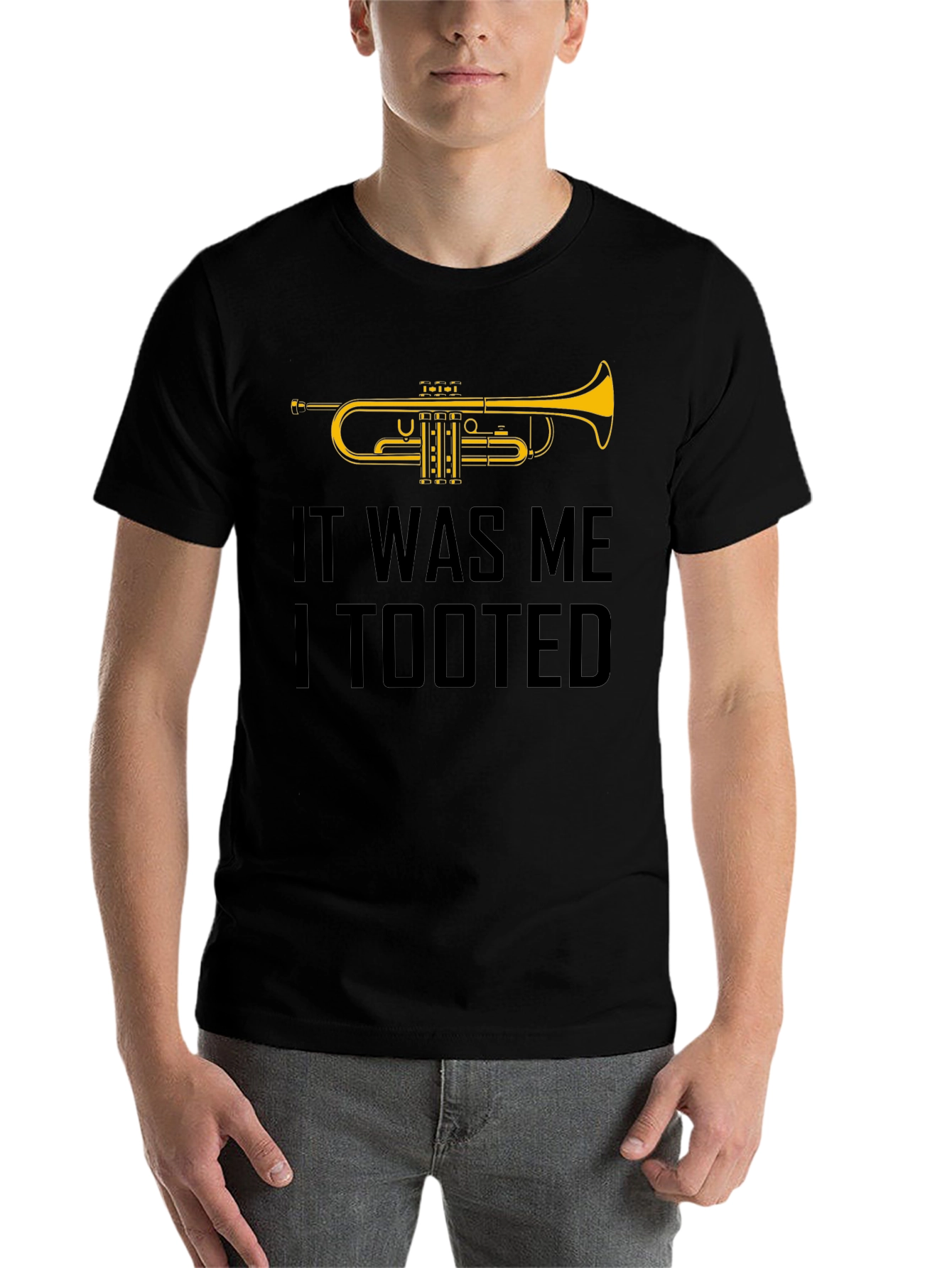 Black It Was Me I Tooted Trumpet Graphic T-Shirt view 7