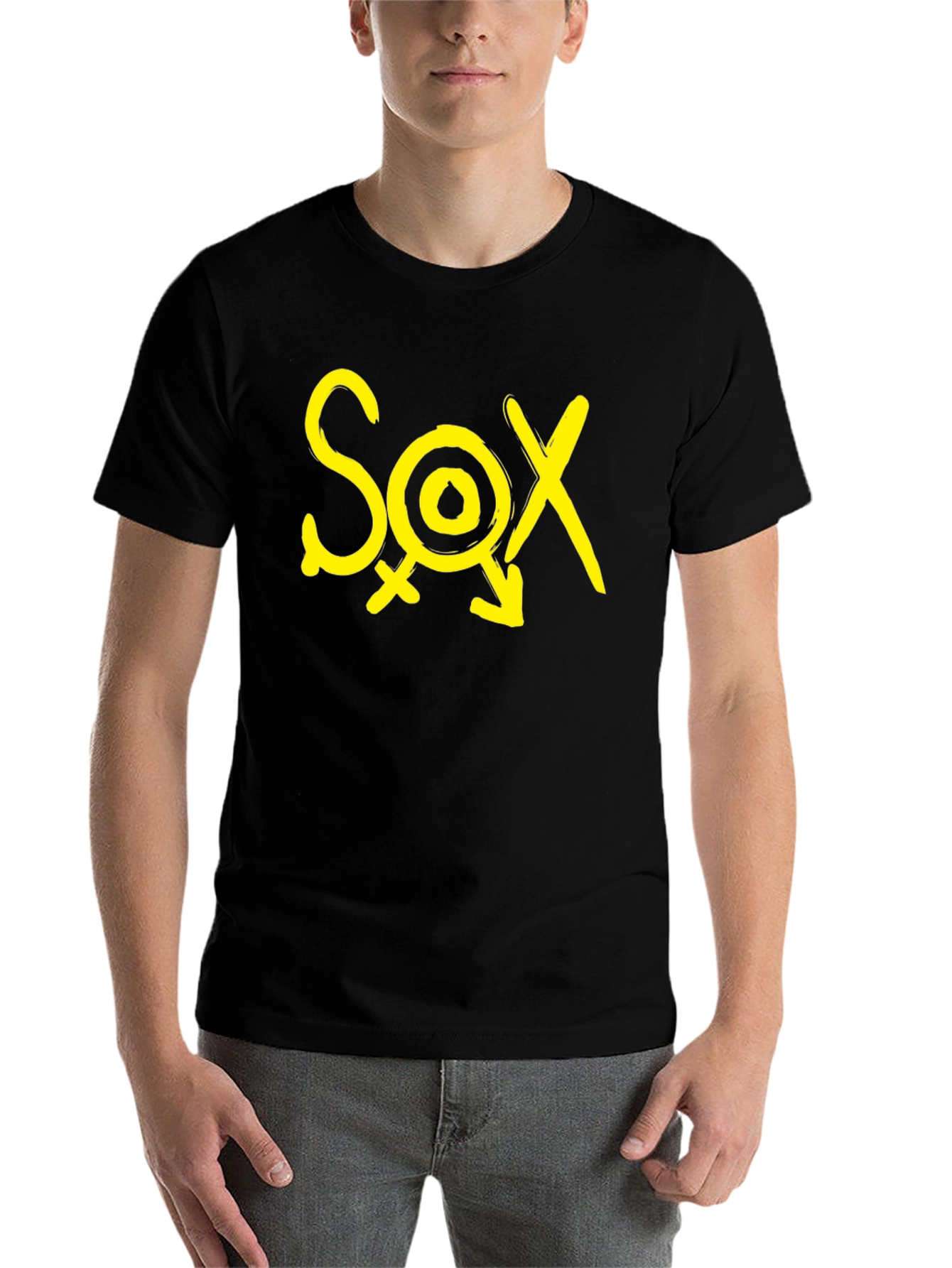 Black Black T-Shirt - SOX Yellow Graphic Print view 7