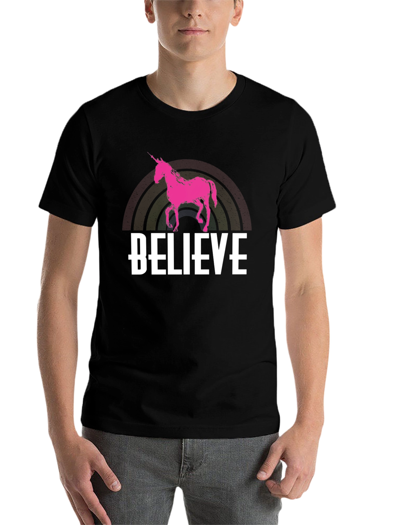 Black Believe Unicorn Graphic T-Shirt view 7