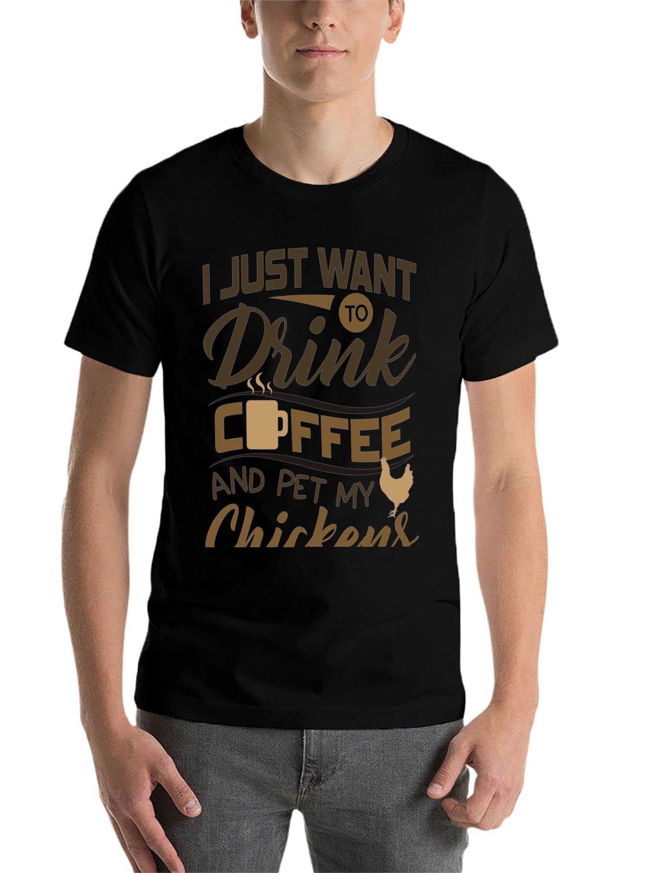 Black Coffee & Chickens Graphic T-Shirt - Relaxed Fit view 7
