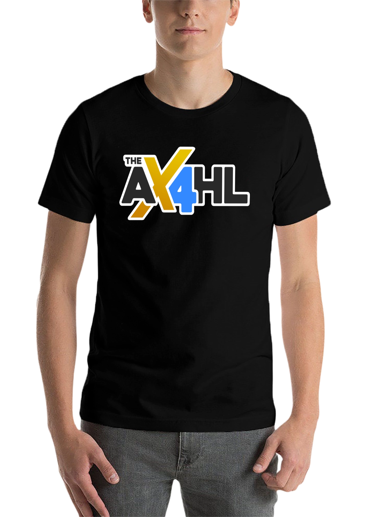 Black AX4HL Black Graphic Tee - Men's Stylish Casual T-Shirt view 7