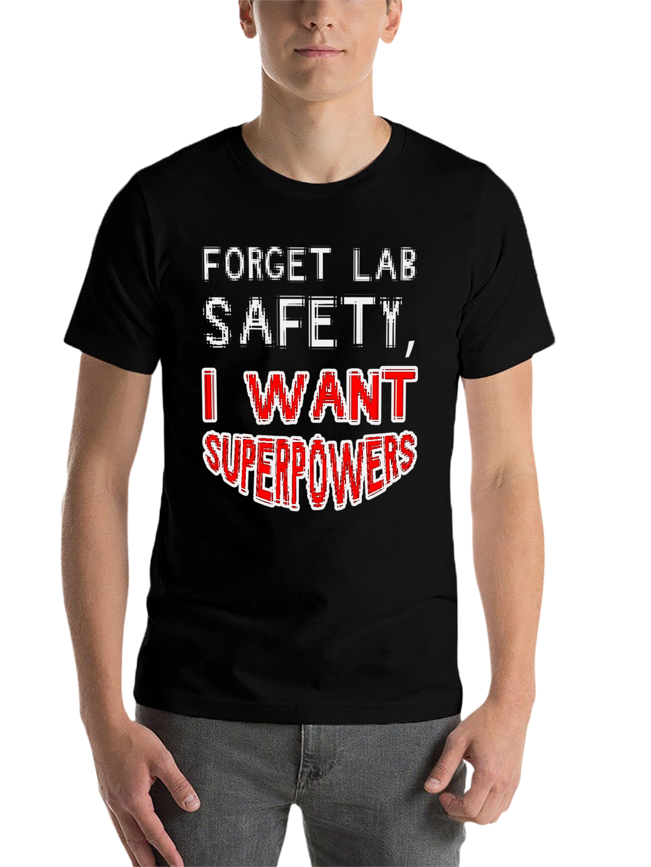 Black Forget Lab Safety Superpowers T-Shirt view 7