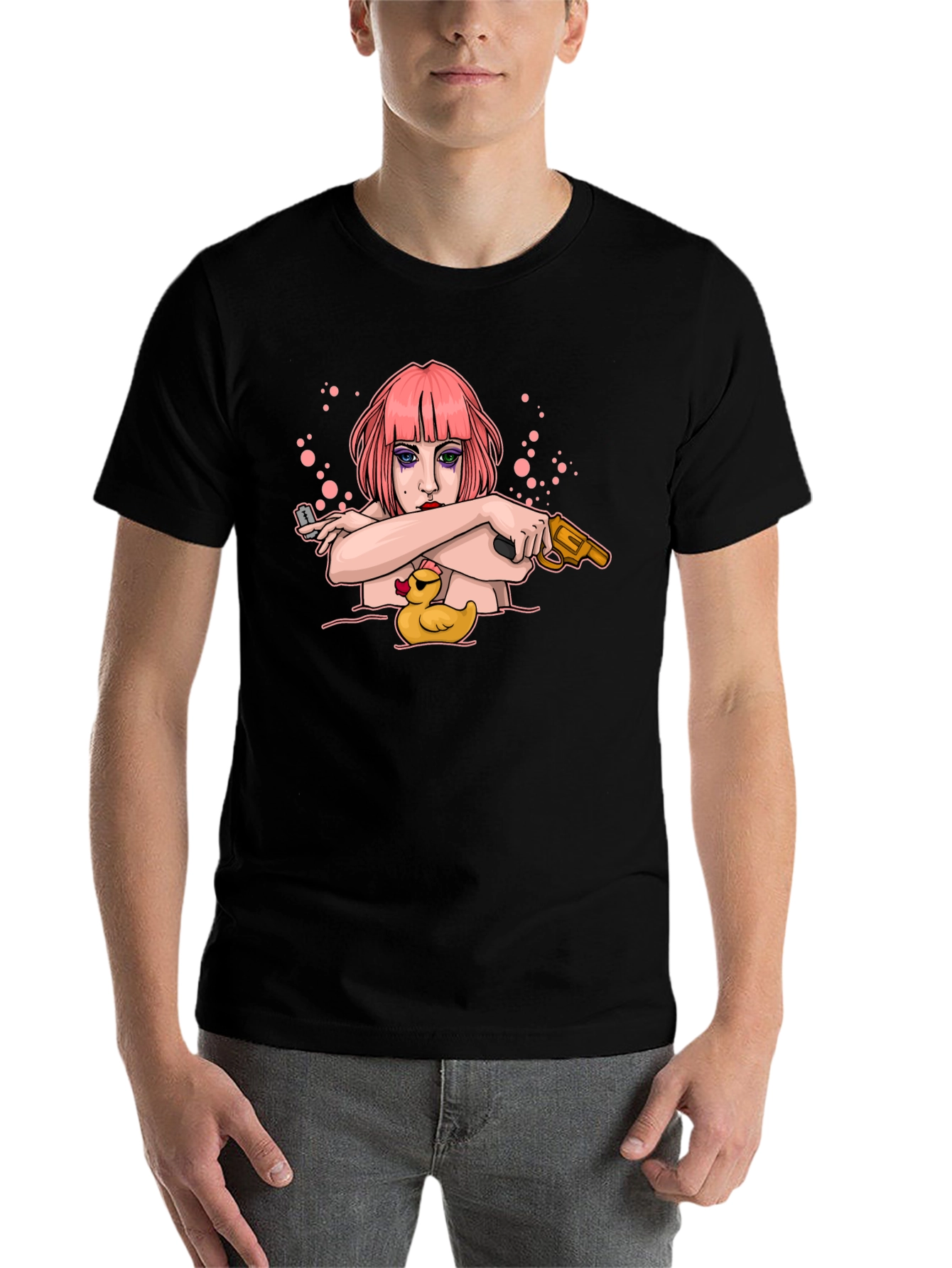 Edgy Cartoon Graphic T-Shirt - 7
