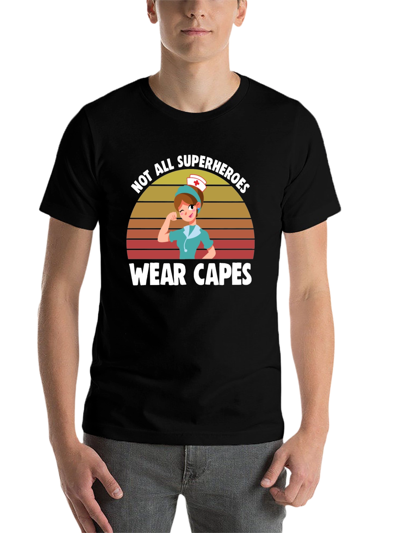 Black Nurse Superhero T-Shirt: Not All Heroes Wear Capes view 7