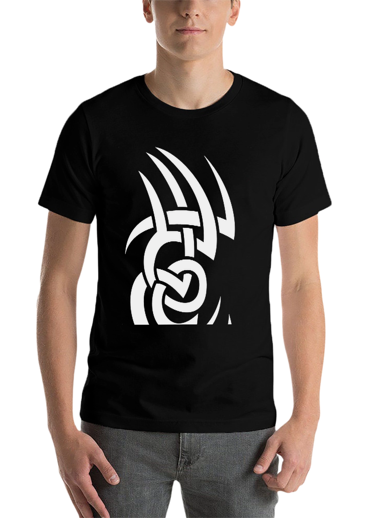 Black Tribal Tattoo Graphic Black Tee view 7