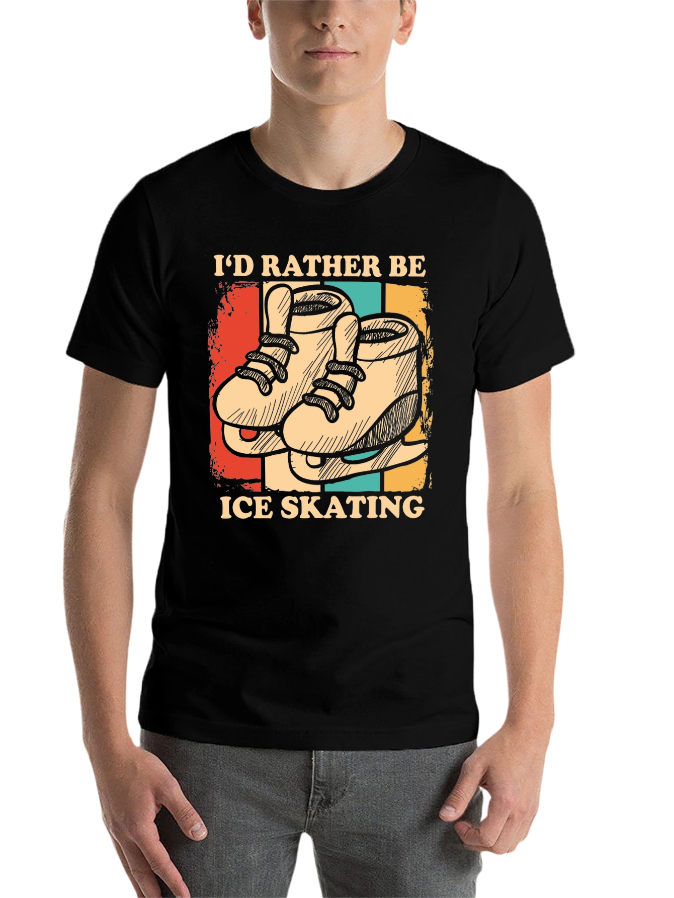Black Ice Skating Graphic T-Shirt view 7
