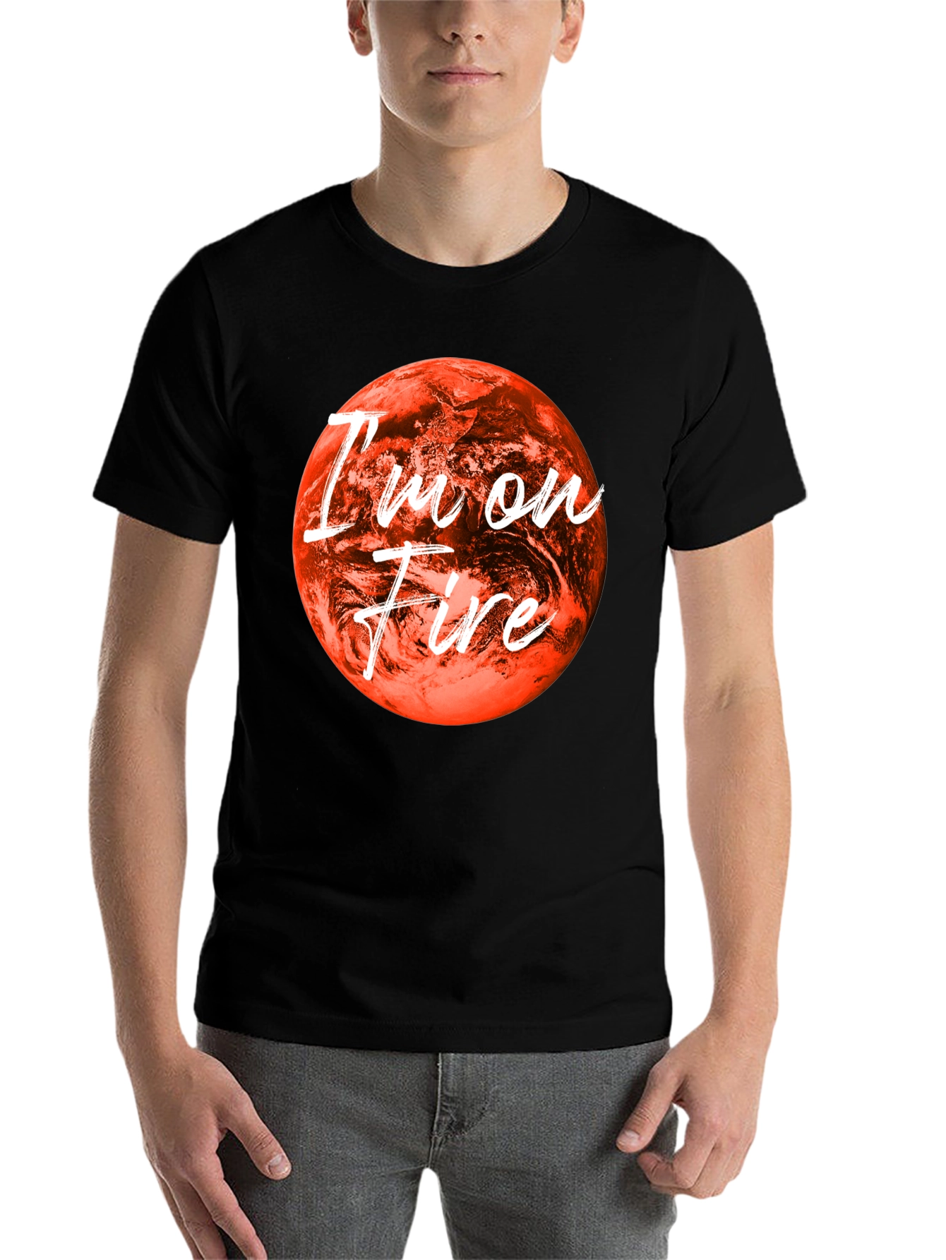 Black I'm On Fire Graphic Tee - Bold Statement Shirt view 7