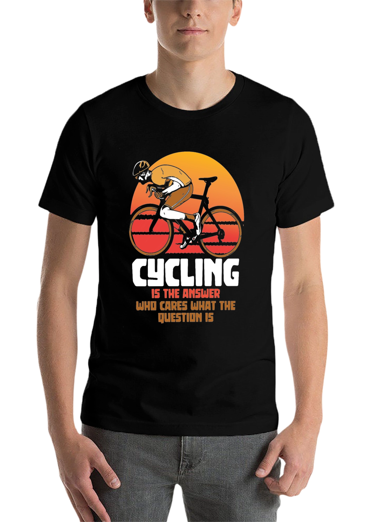 Black Cycling is the Answer Graphic Tee view 7