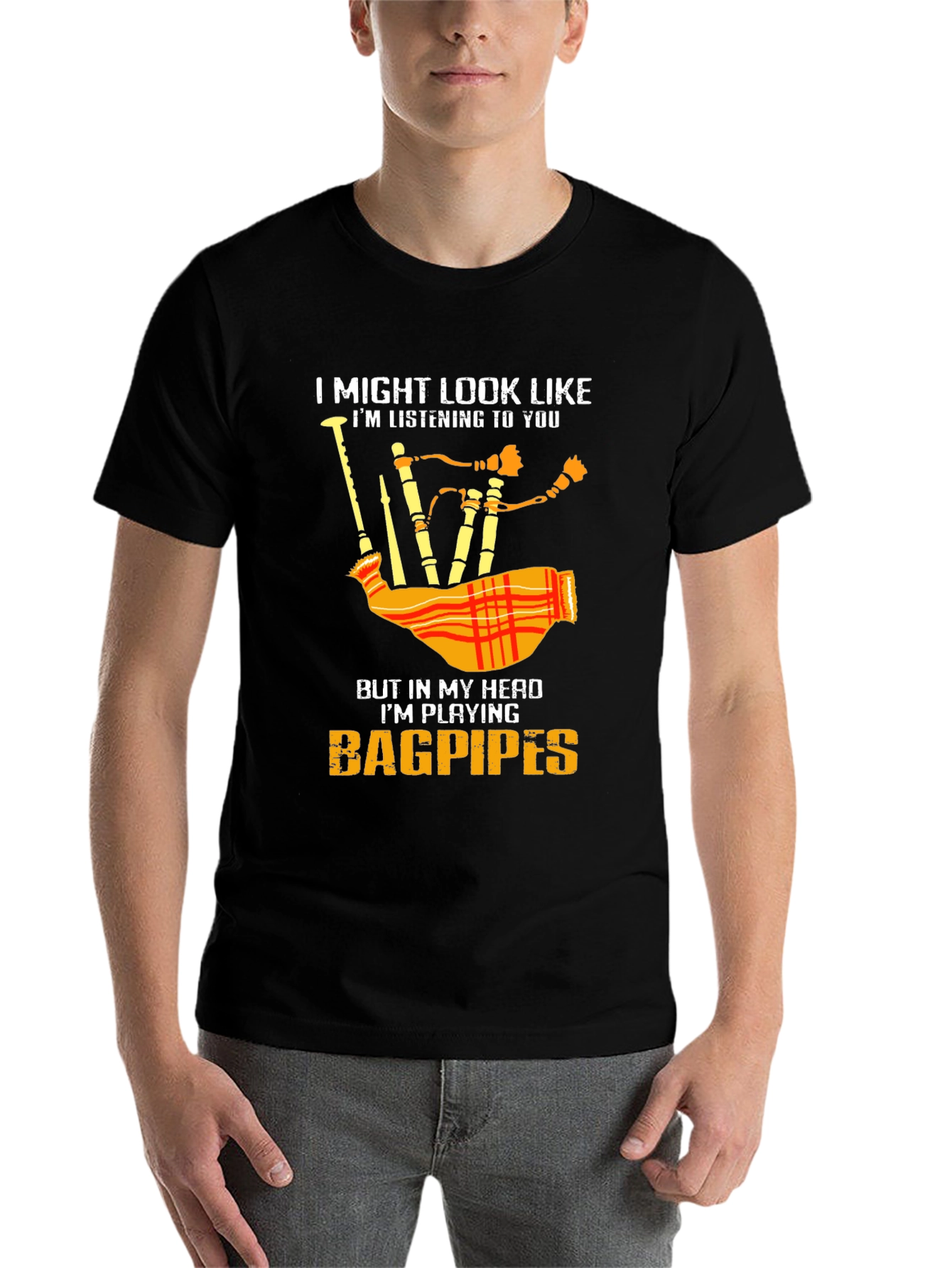 Black Bagpipes T-Shirt - Musician Tee view 7
