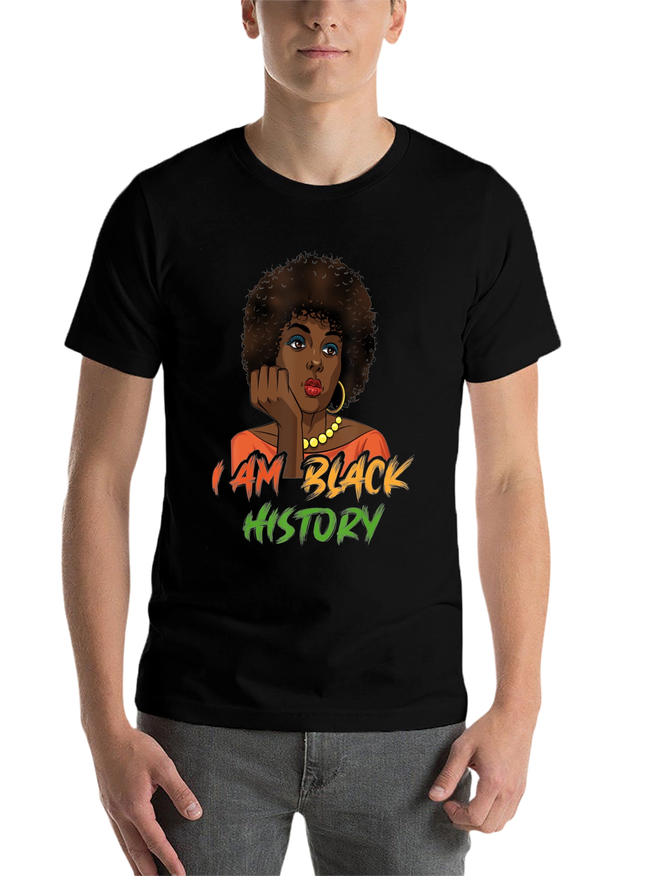 Black Black History T-Shirt - Afro Woman Design view 7