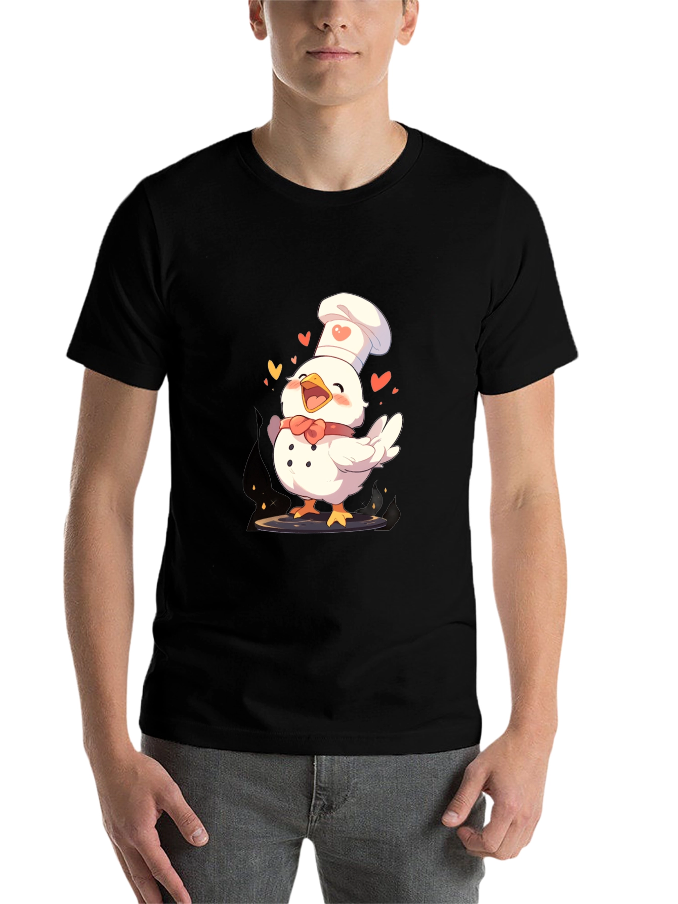Black Chef Chicken Graphic Tee - Fun Cooking Shirt view 7
