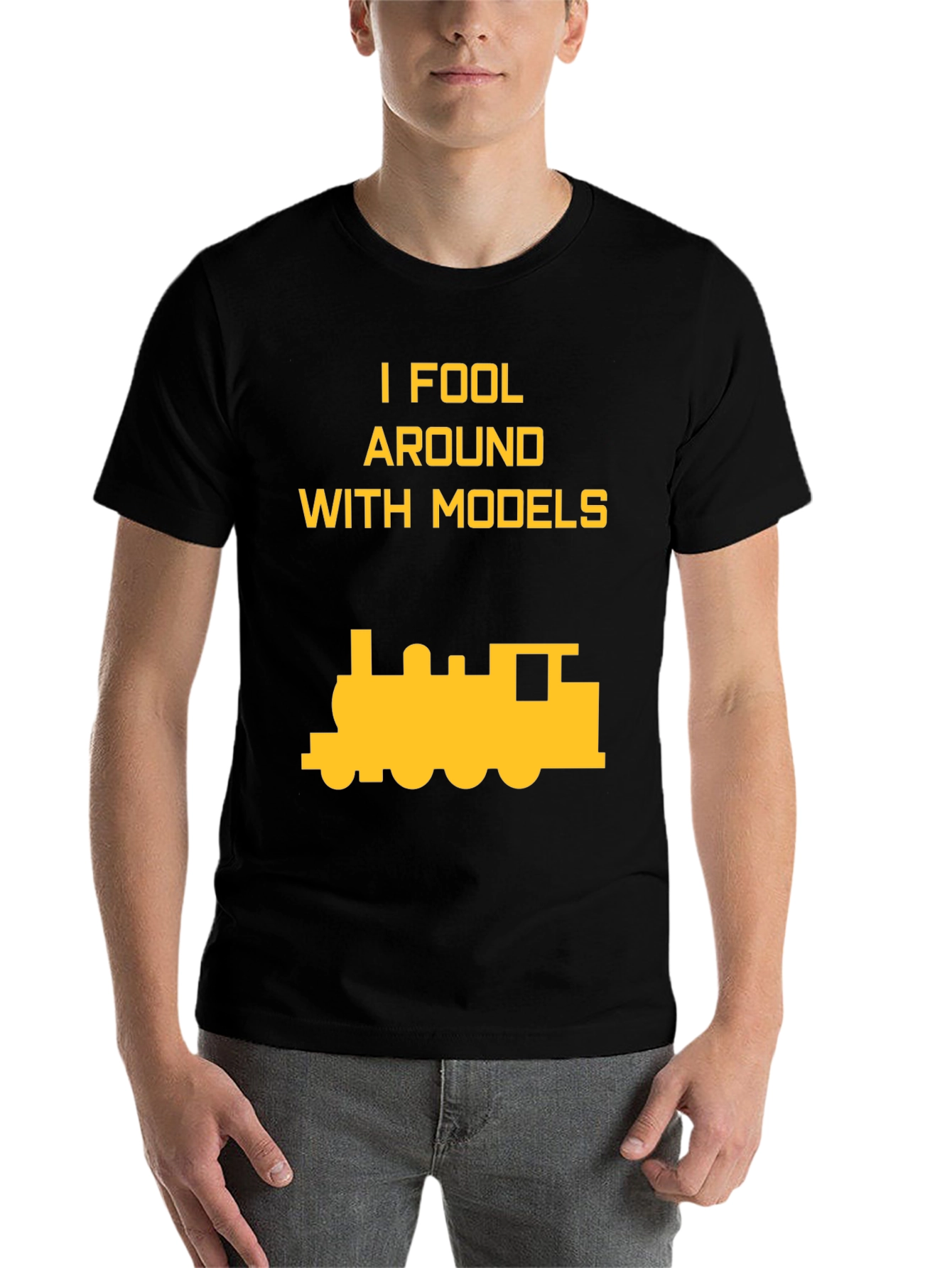 Black I Fool Around with Models Train T-Shirt view 7