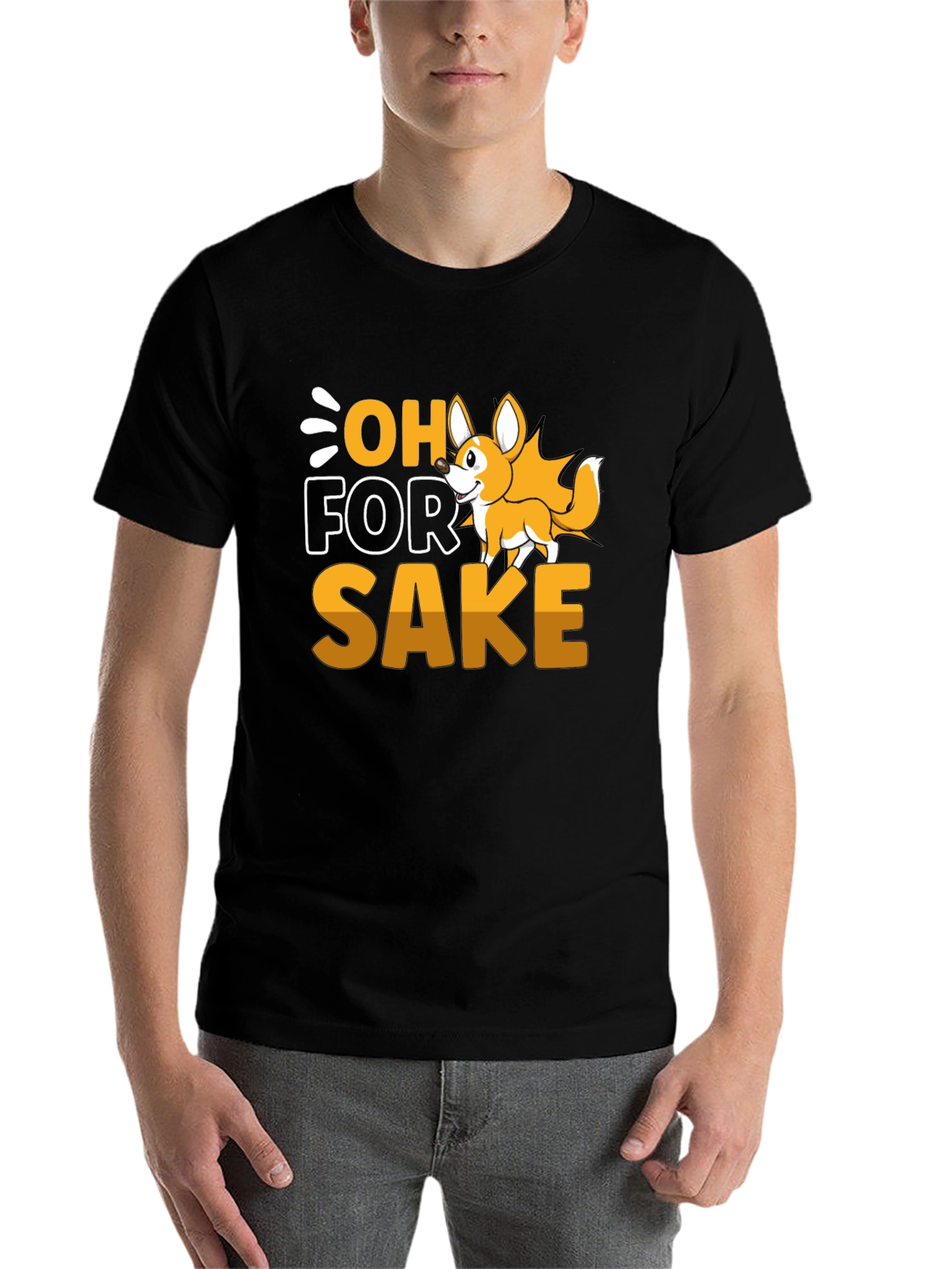 Black Oh For Fox Sake T-Shirt - Funny Animal Tee view 7