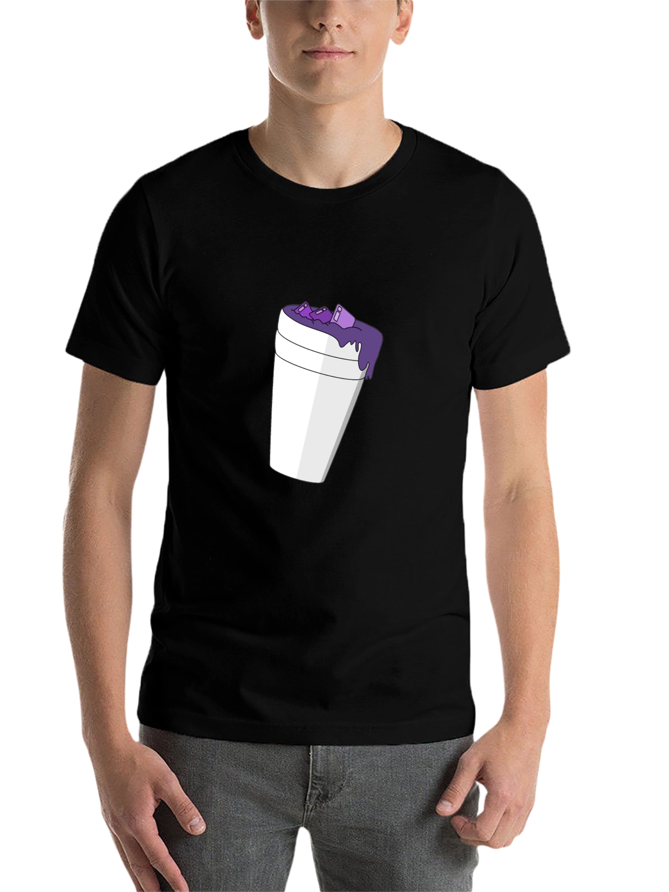 Black Purple Drank T-Shirt - Casual Graphic Tee view 7