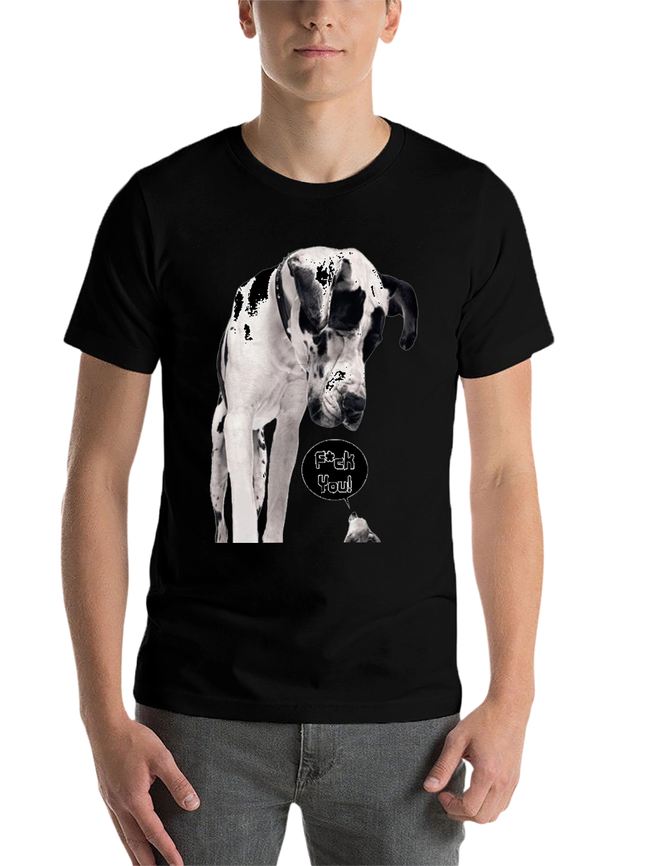 Black Dog T-Shirt - Great Dane Design view 7