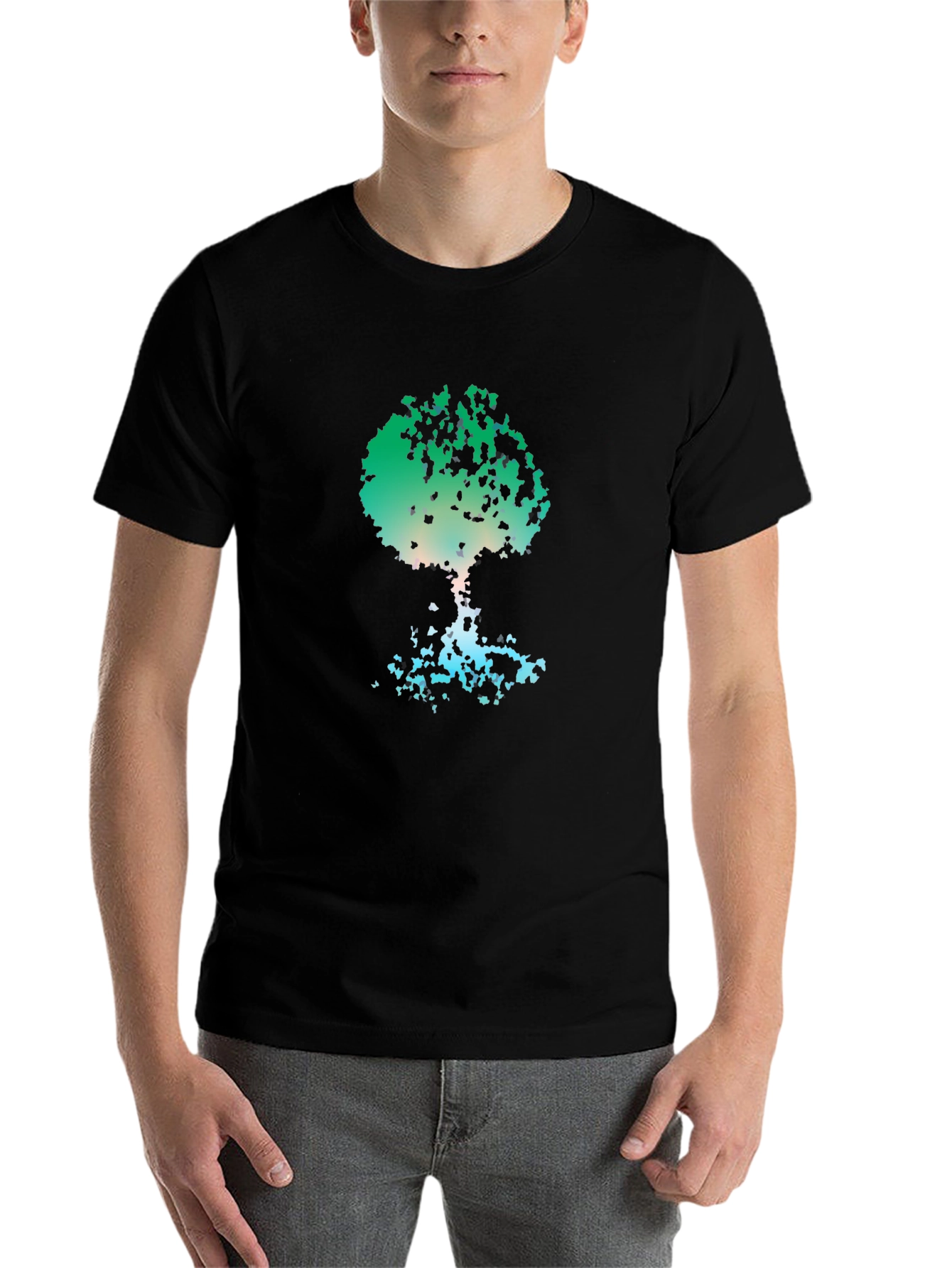 Black Abstract Tree Graphic Tee - Nature Inspired view 7