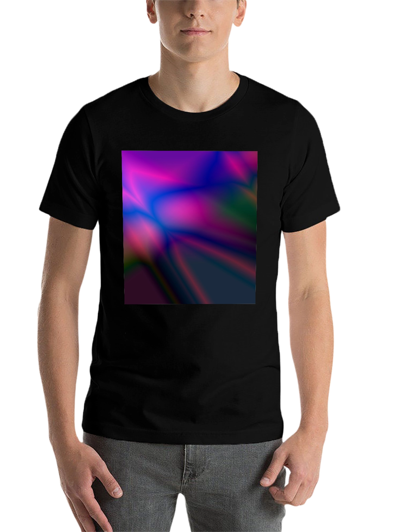 Black Abstract Wave T-Shirt - Modern Art Tee view 7