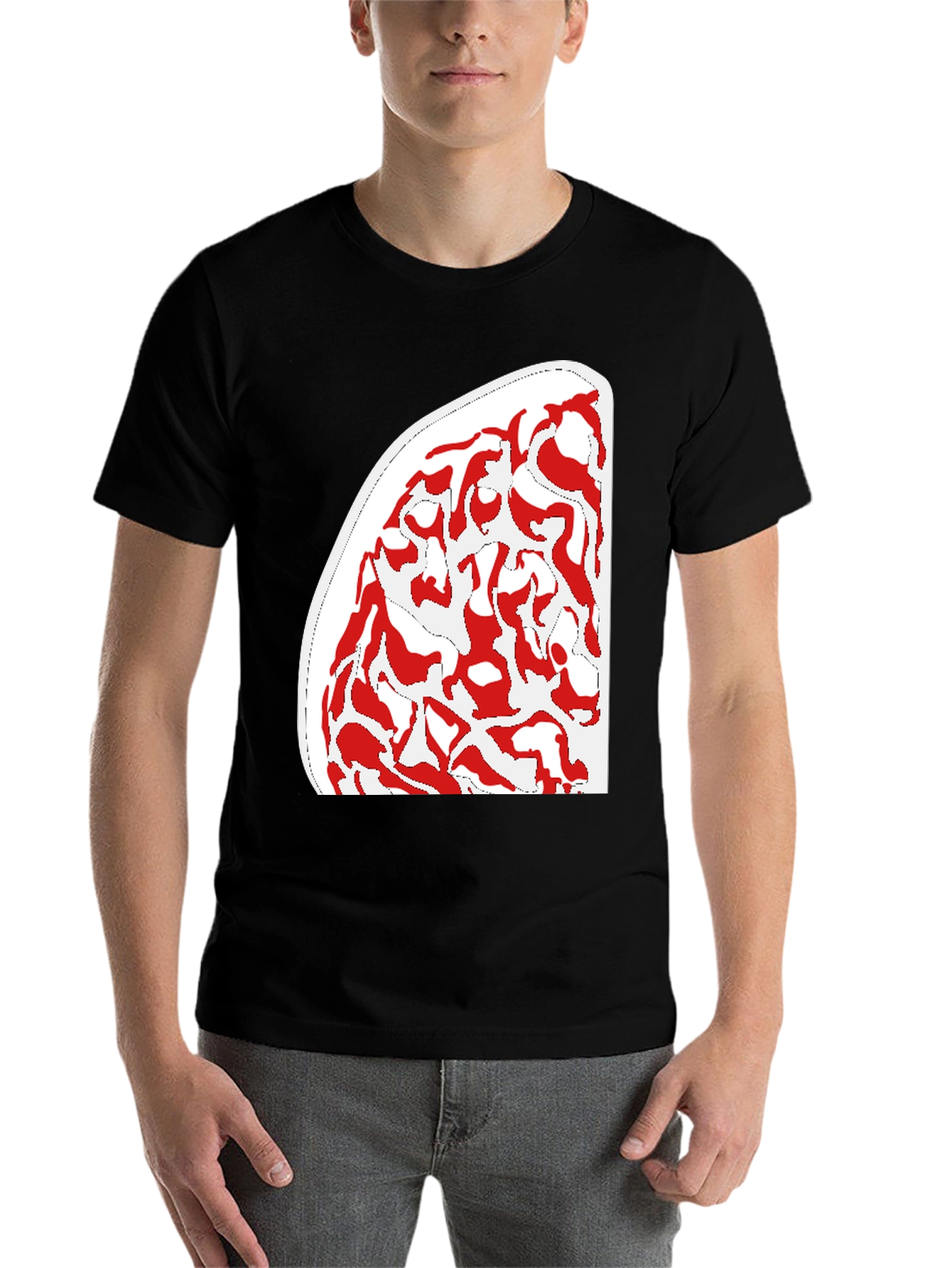 Black Abstract Pattern Black T-Shirt view 7