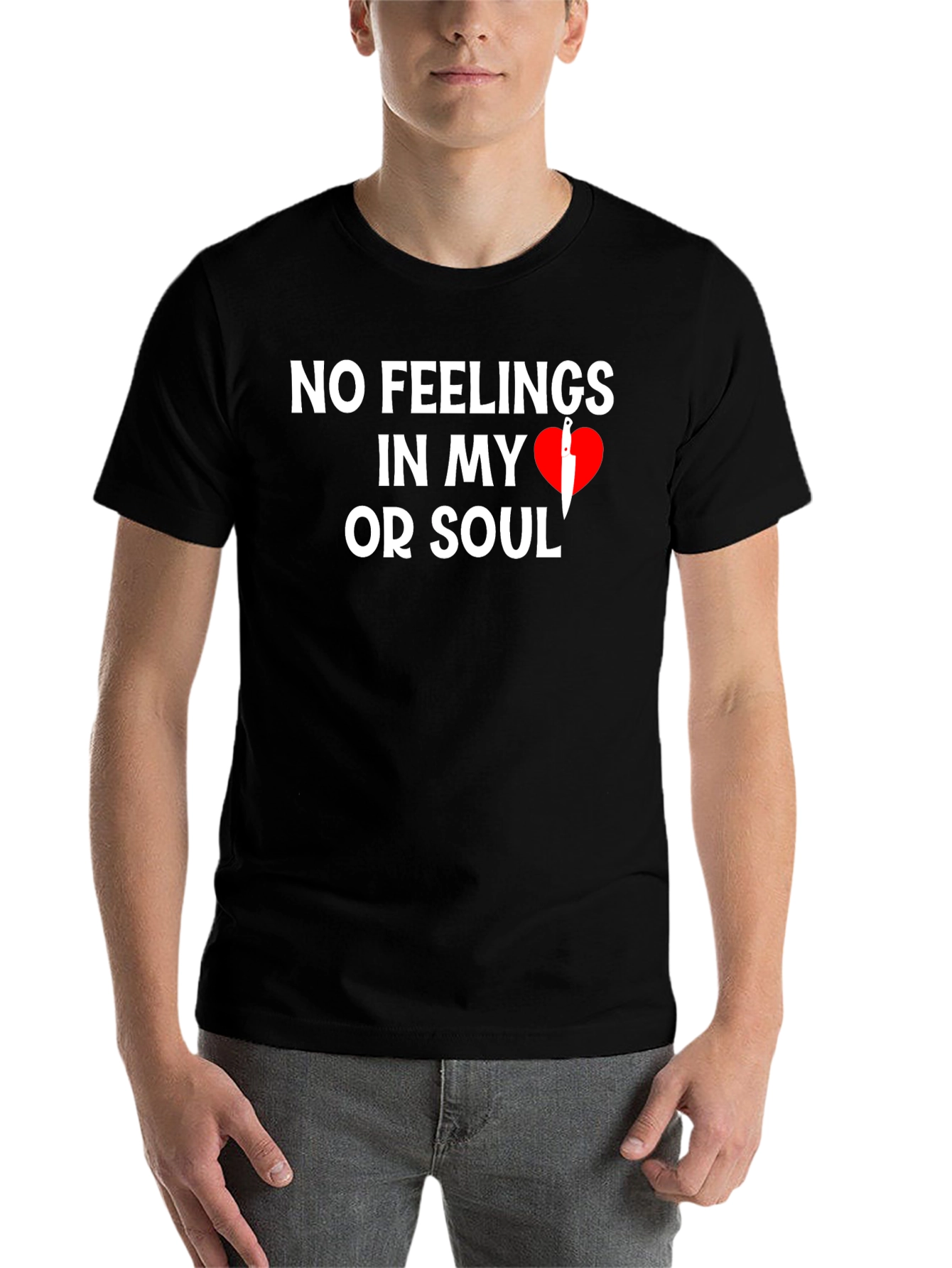 Black No Feelings T-Shirt view 7