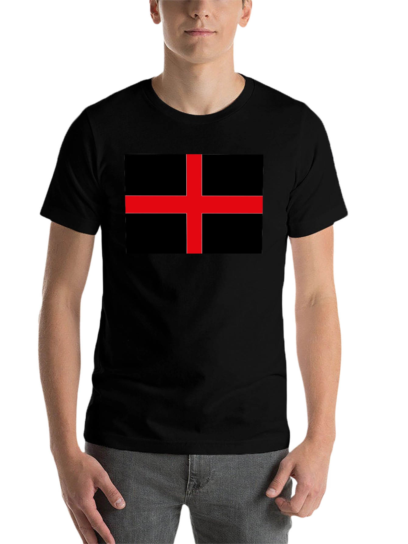 Black Black Flag Red Cross Graphic Tee view 7