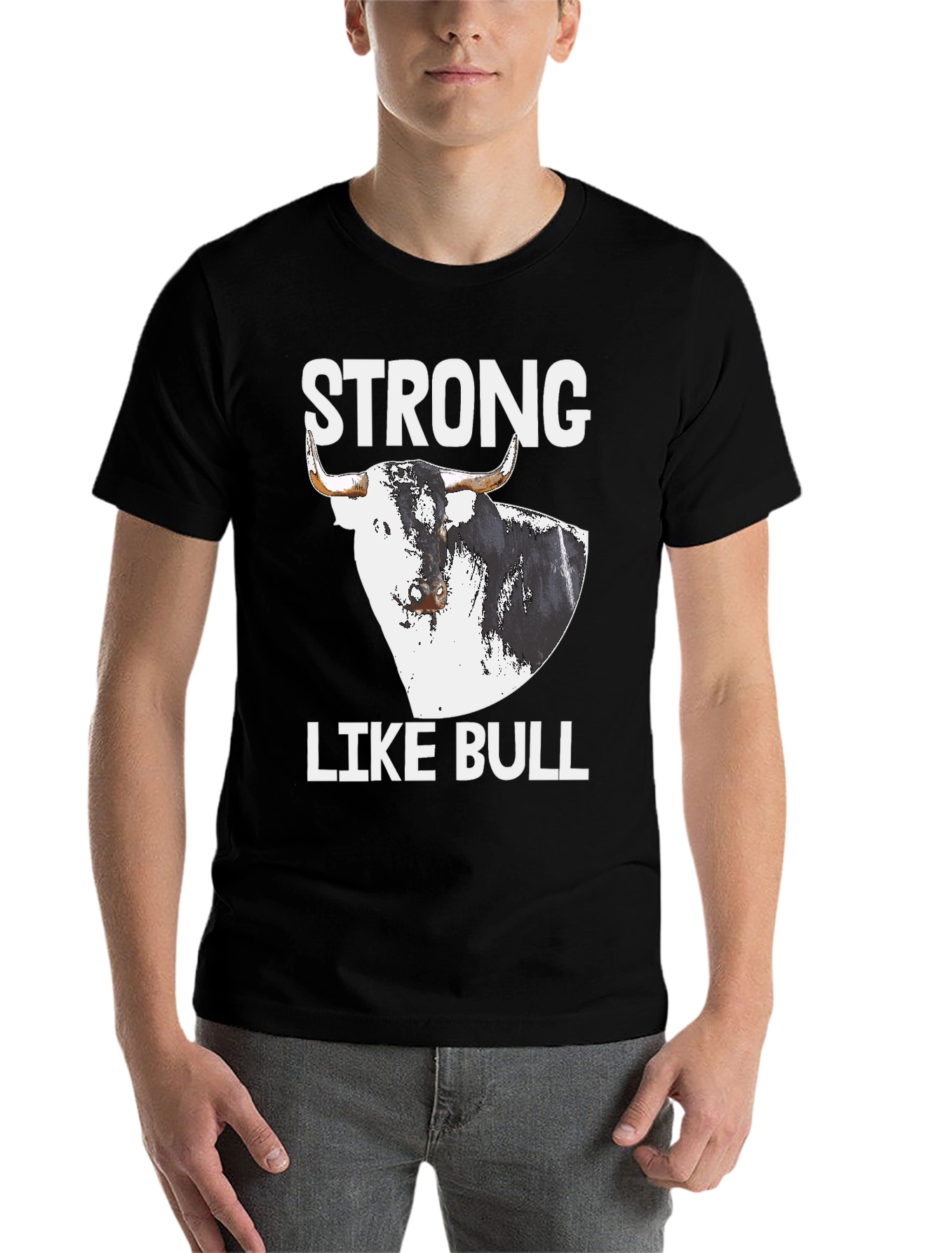 Black Strong Like Bull Graphic Tee view 7