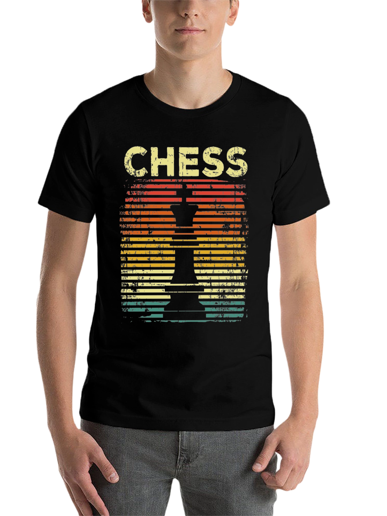 Black Vintage Chess T-Shirt - Retro Chess Piece Design view 7