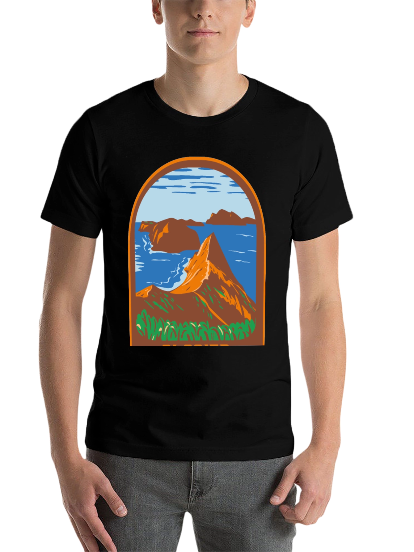 Black Mountain View Graphic Tee - Black view 7