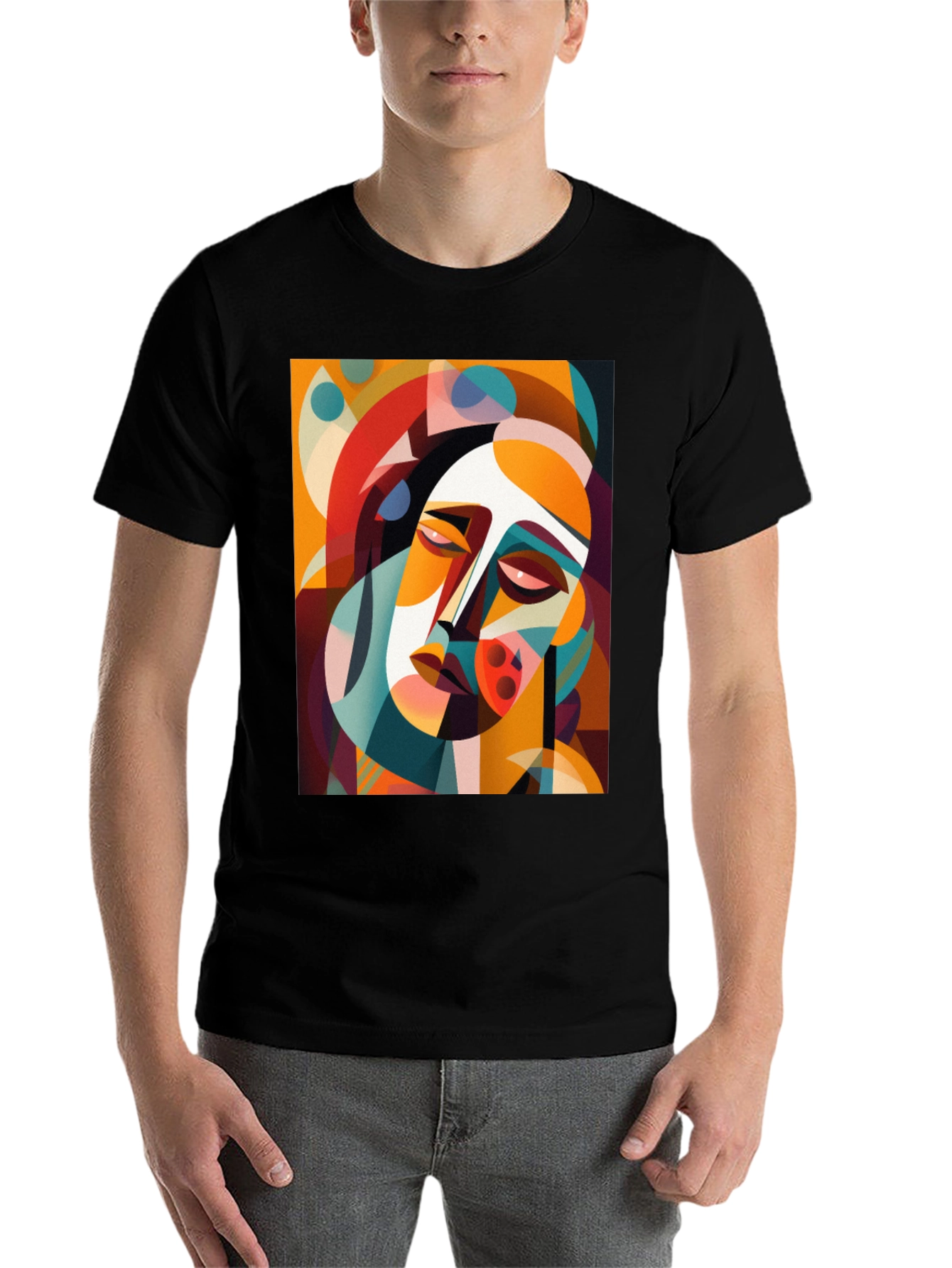 Black Abstract Art Graphic Tee - Unique Design view 7