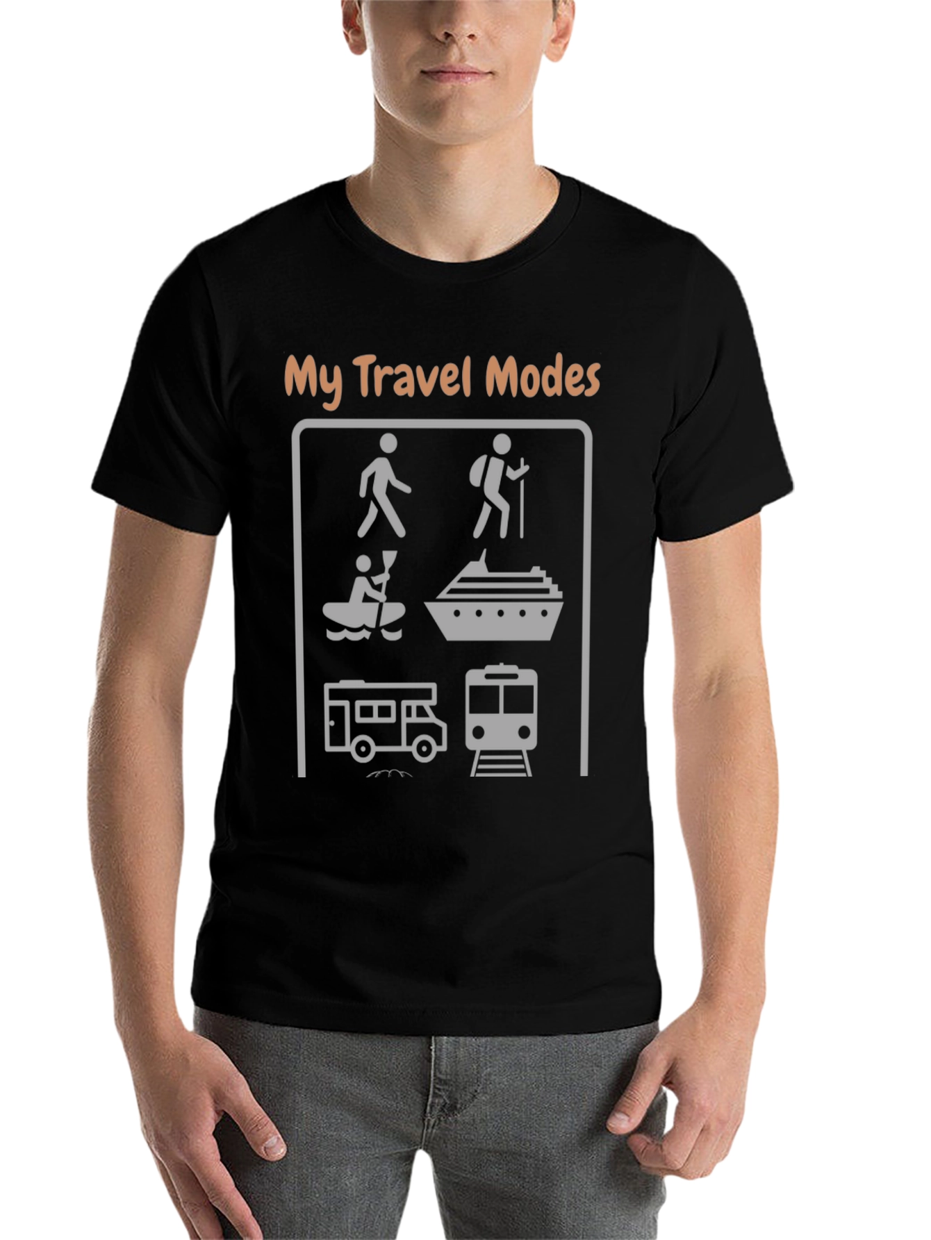 Black My Travel Modes Graphic T-Shirt view 7