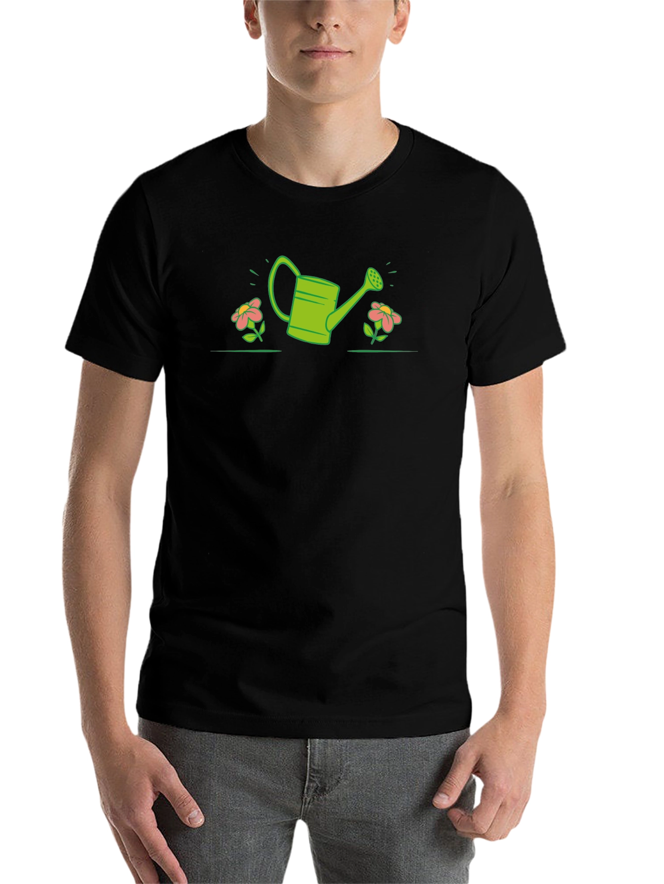 Green Watering Can Graphic T-Shirt - 7